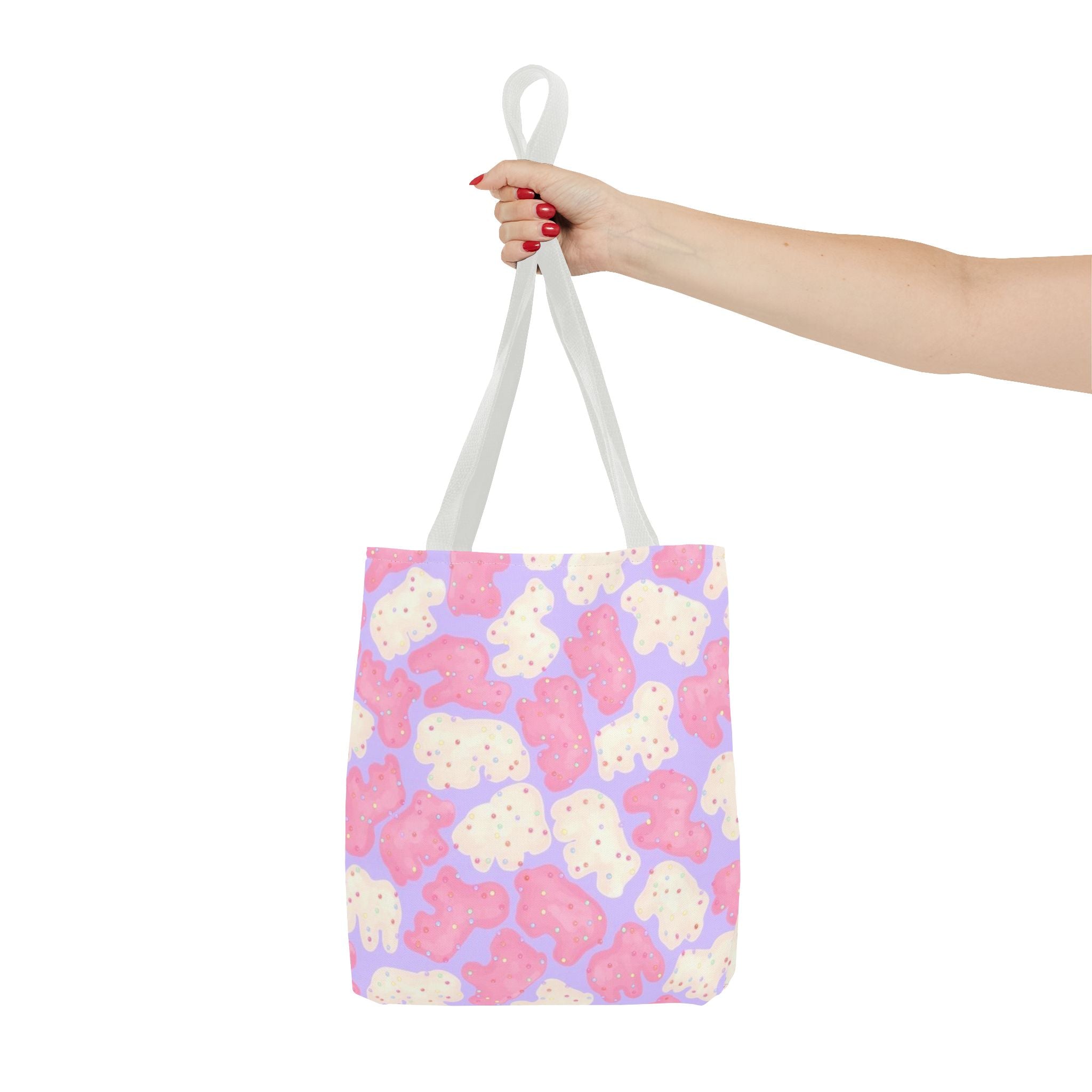 Pastel Animal Crackers Kawaii Bear Pattern Tote Bag | Candy Cute All-Over Print