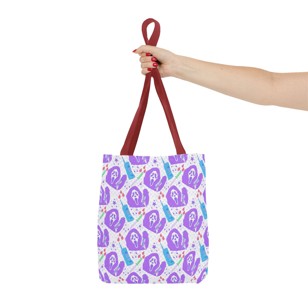 Purple Ghostface Pattern Tote Bag | Pastel Goth AOP