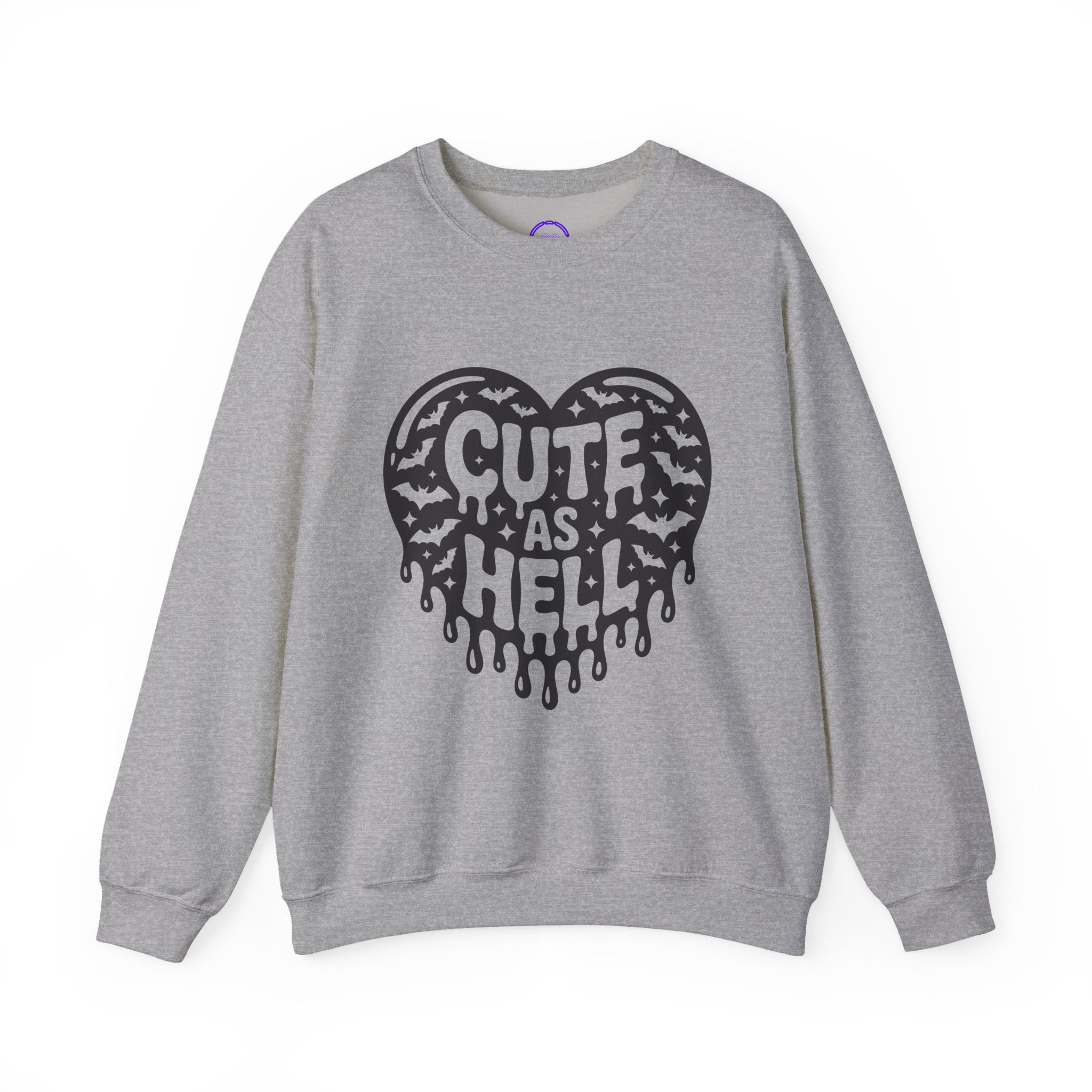 Cute As Hell heart graphic Sweatshirt | gothic drip typography