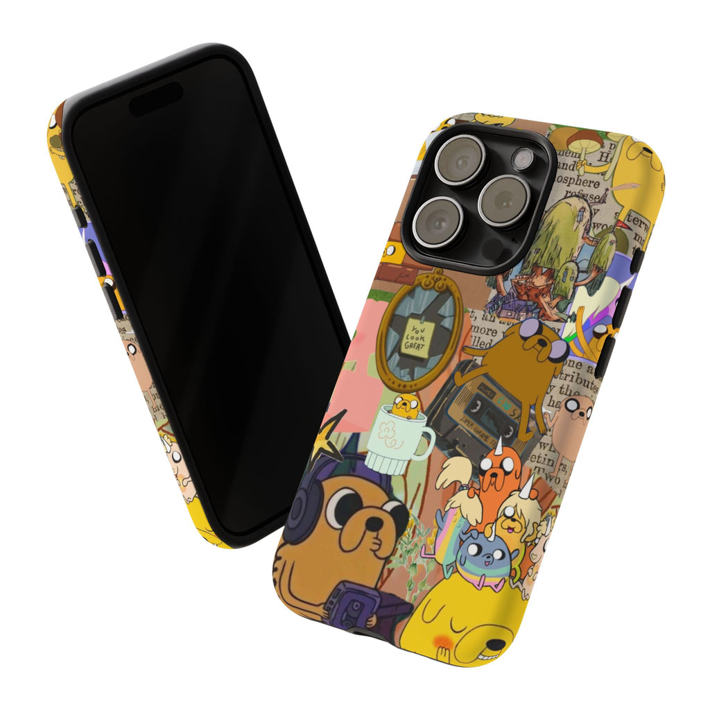 Adventure Time Jake the Dog Cartoon Collage Phone Case | Adventure Dog Character Pattern