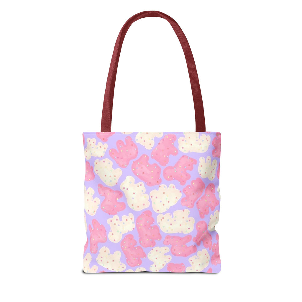 Pastel Animal Crackers Kawaii Bear Pattern Tote Bag | Candy Cute All-Over Print