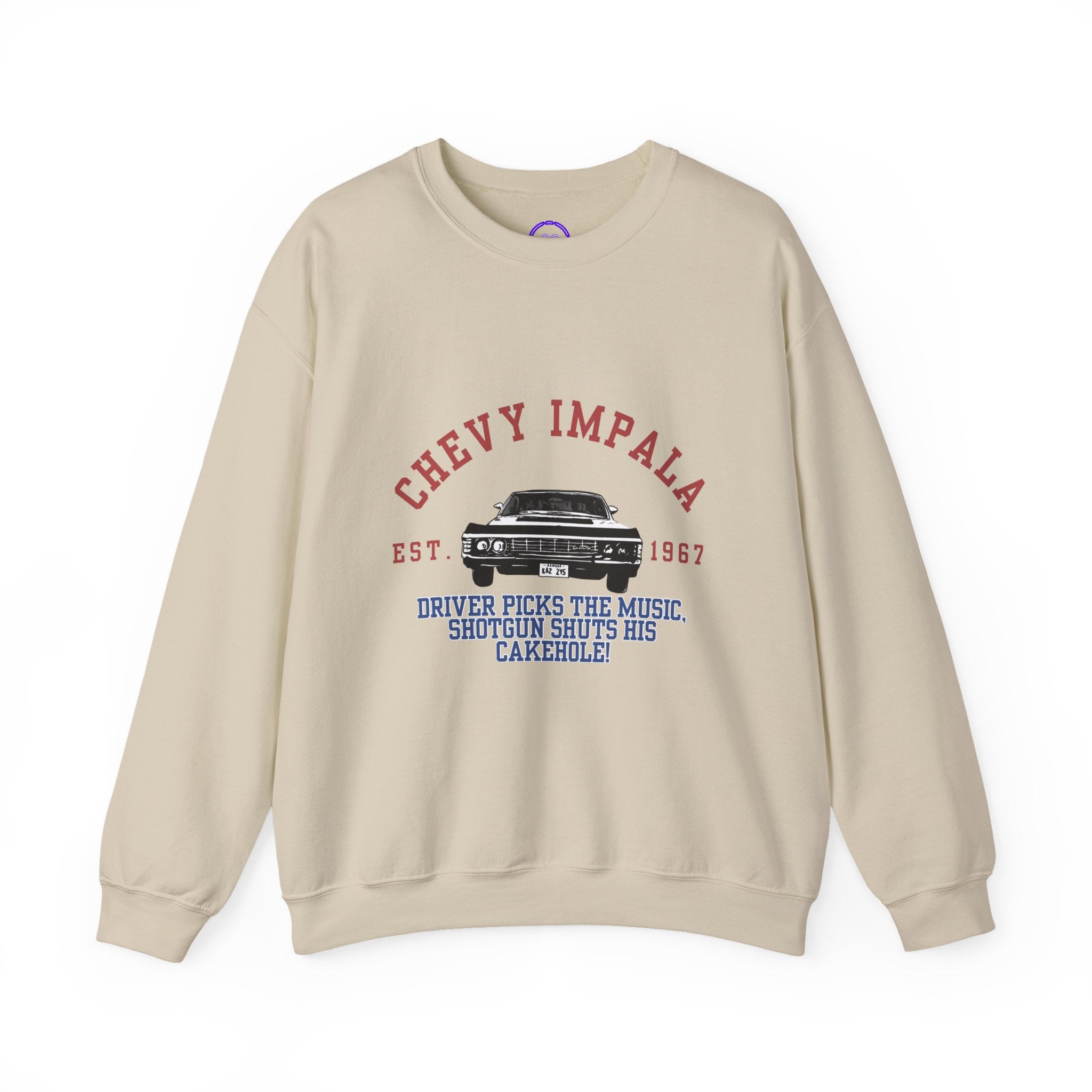 Supernatural Chevy Impala Varsity 1967 Crewneck Sweatshirt | Classic Car Vintage Style