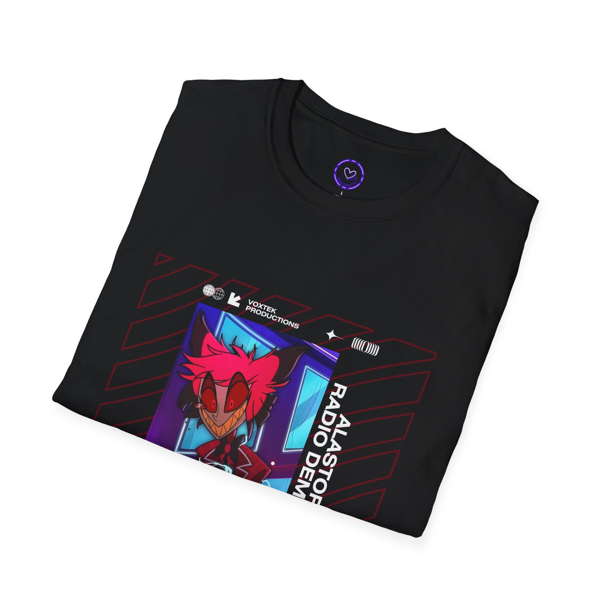 Hazbin Hotel Alastor Radio Demon Hellaverse Streetwear Neon Fox Punk character T-Shirt | Retro Vaporwave gamer aesthetic