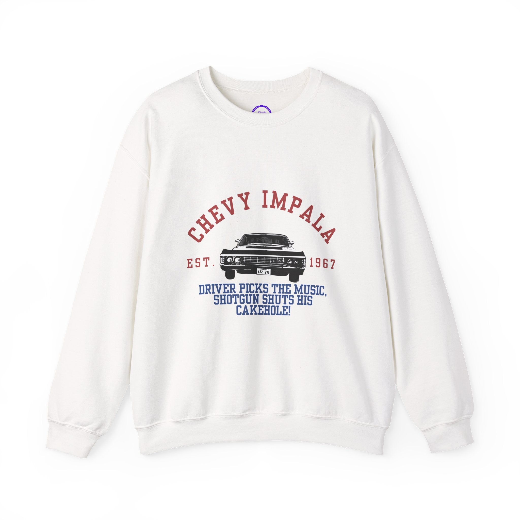 Supernatural Chevy Impala Varsity 1967 Crewneck Sweatshirt | Classic Car Vintage Style