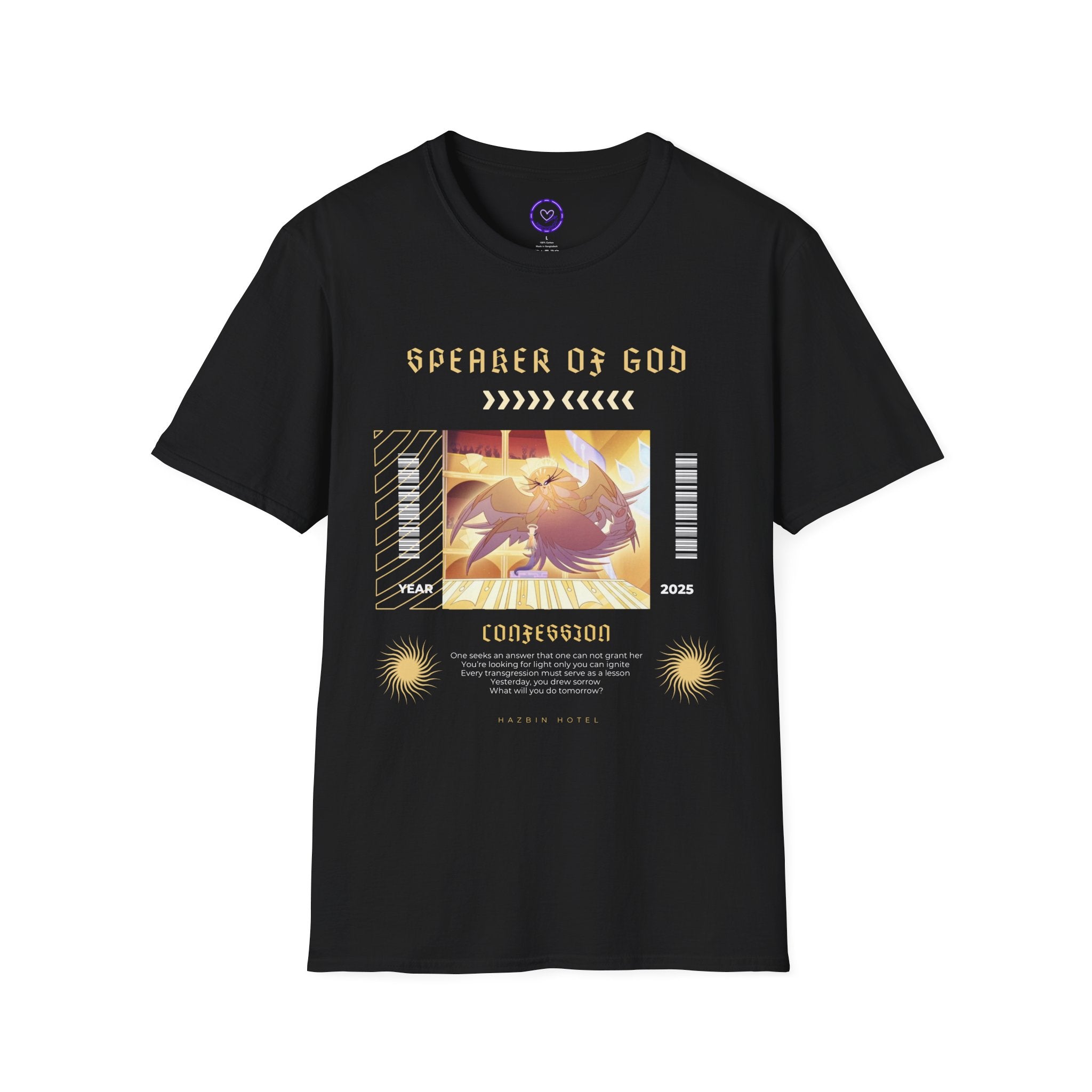 Hazbin Hotel Speaker of God Graphic Tee | Psalm Illustration, Vintage Tech Aesthetic