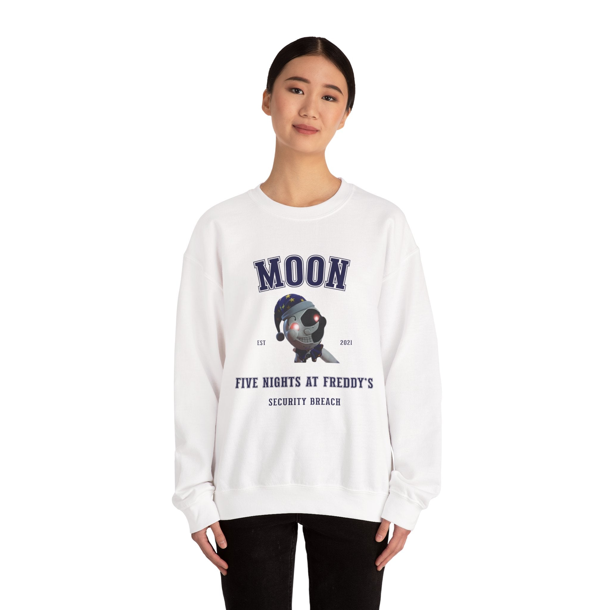 FNAF Security Breach 5NAF Moon Astronaut Five Nights at Freddy's Crewneck Sweatshirt