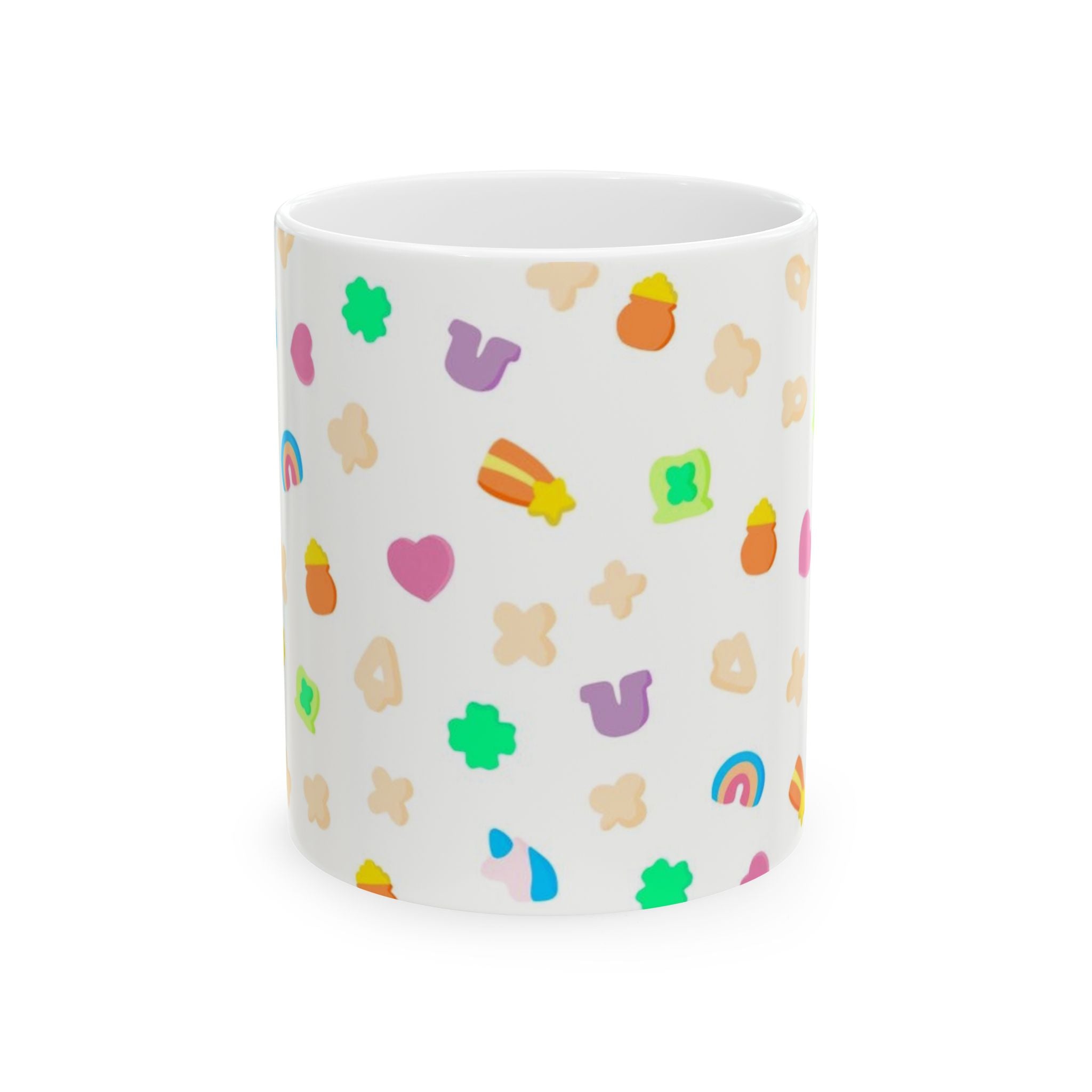 Lucky Charms Cereal Cute Kawaii Snack Pattern Mug | Ceramic Mug