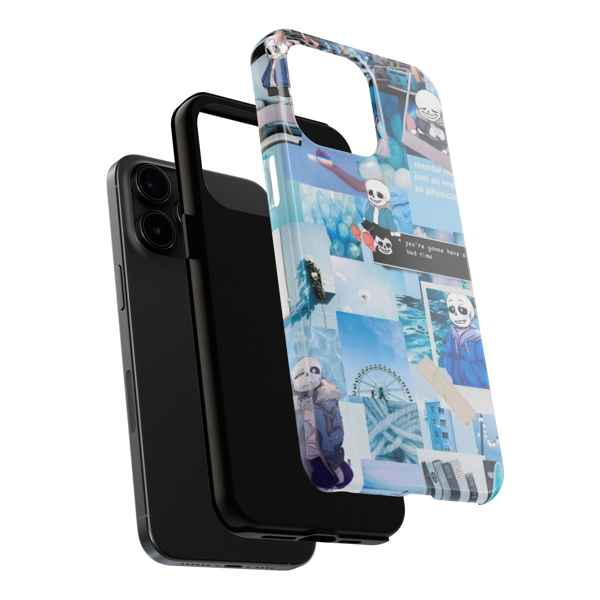 Undertale Sans Character Collage Tough Phone Case | Blue Aesthetic, Undertale-inspired