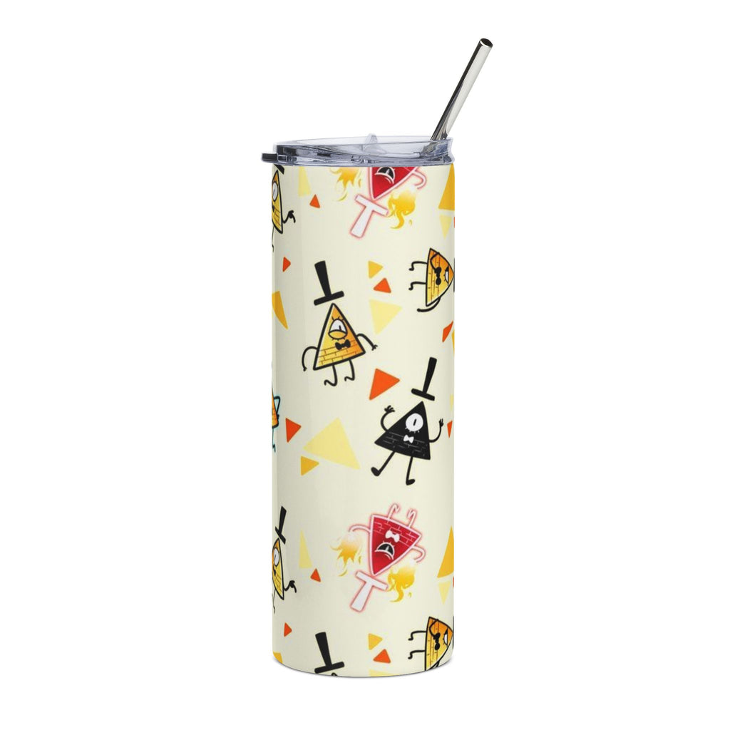 Gravity Falls Bill Cipher Weird Triangle Characters Stainless Steel Tumbler | 20oz Patterned Travel Cup