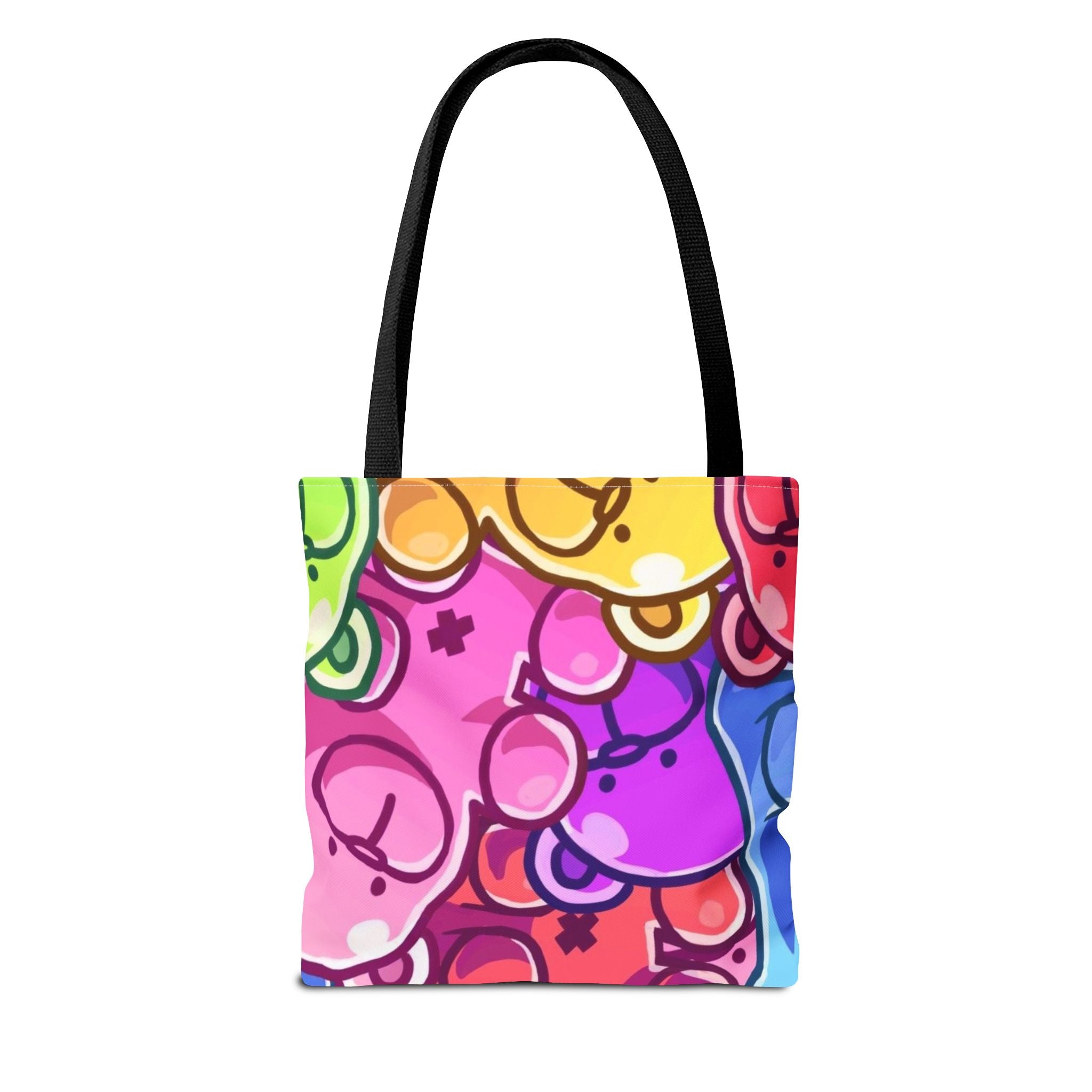 Rainbow Gummy Bears Tote Bag | Colorful Candy Pop All-Over Print