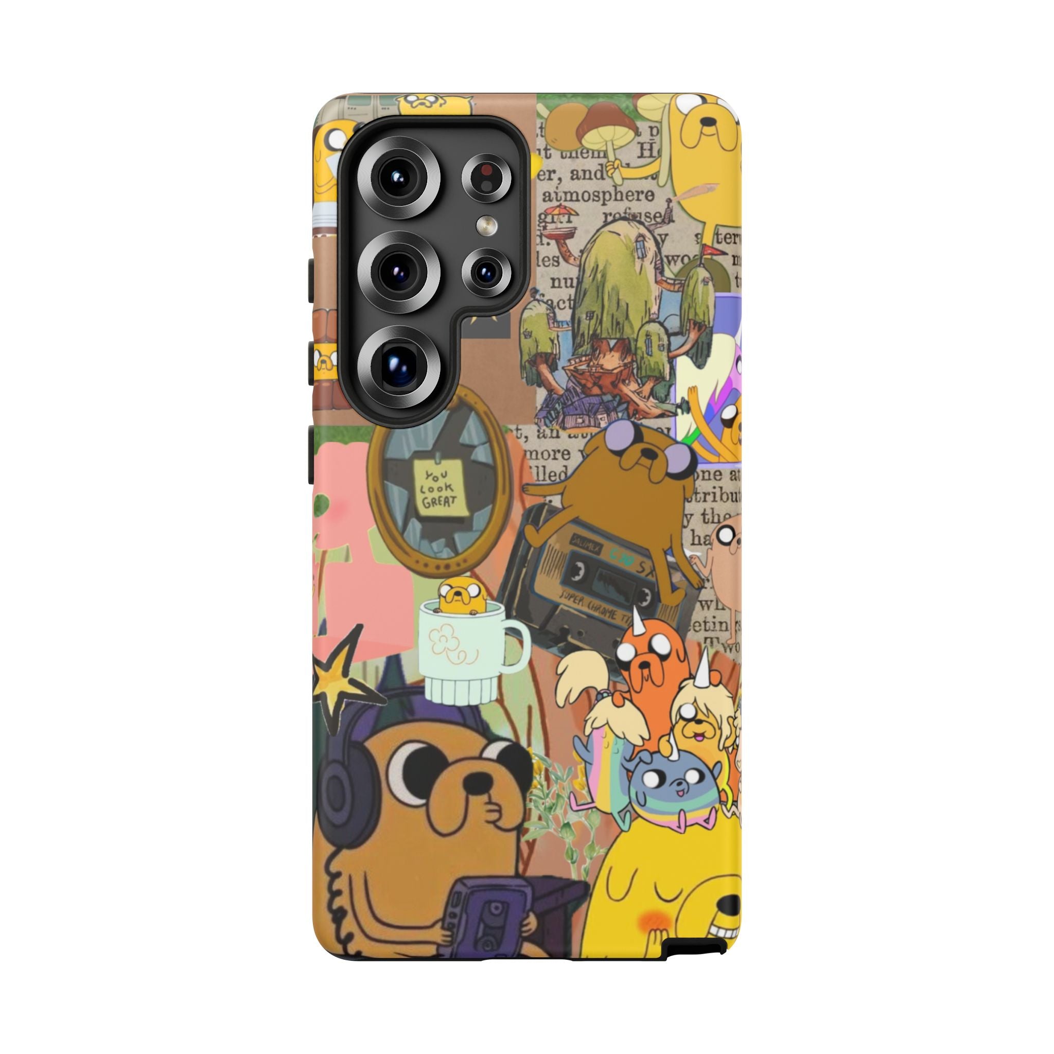 Adventure Time Jake the Dog Cartoon Collage Phone Case | Adventure Dog Character Pattern