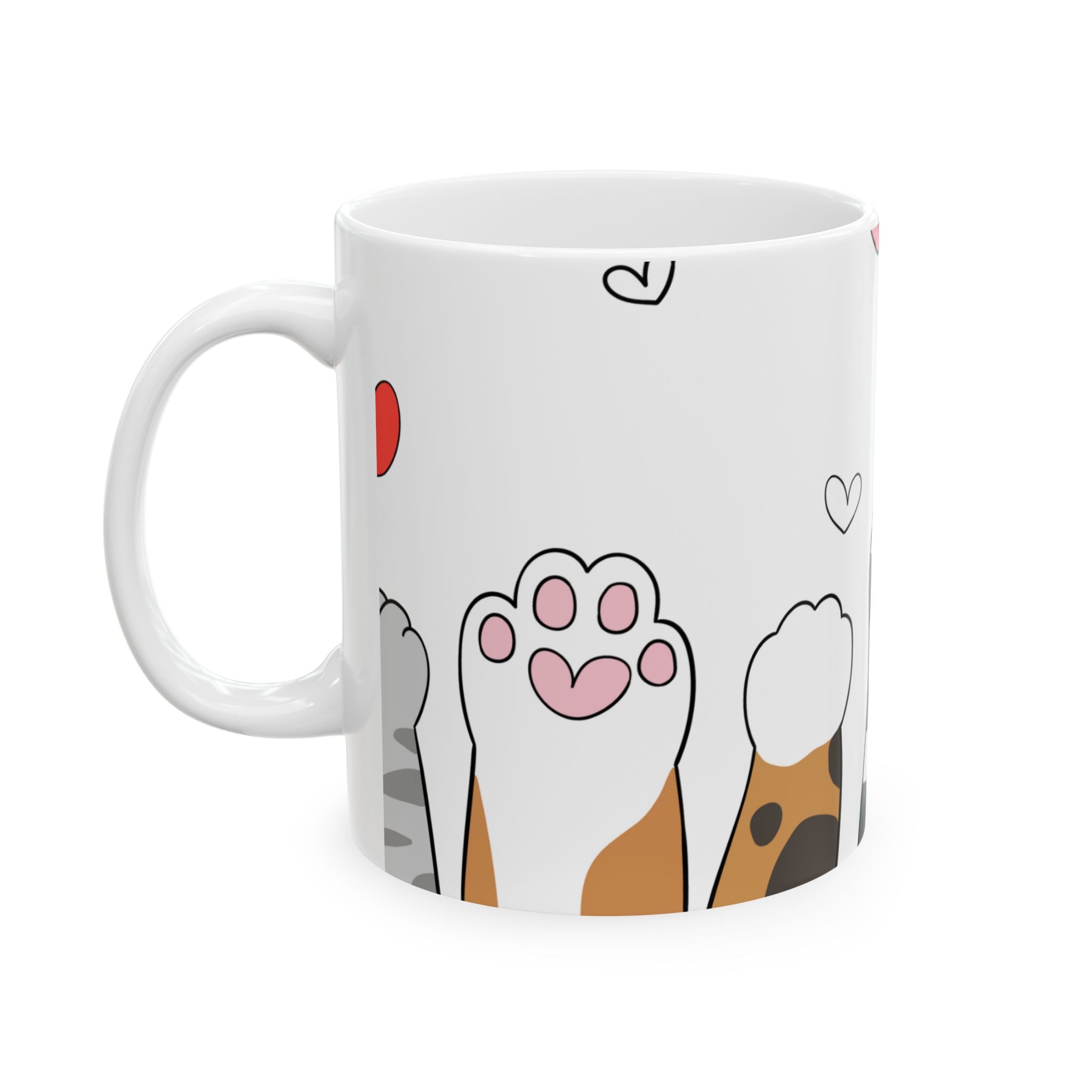 Cute Cat Paws Mug | Paw Print Coffee Cup, Cute Kitty Illustration
