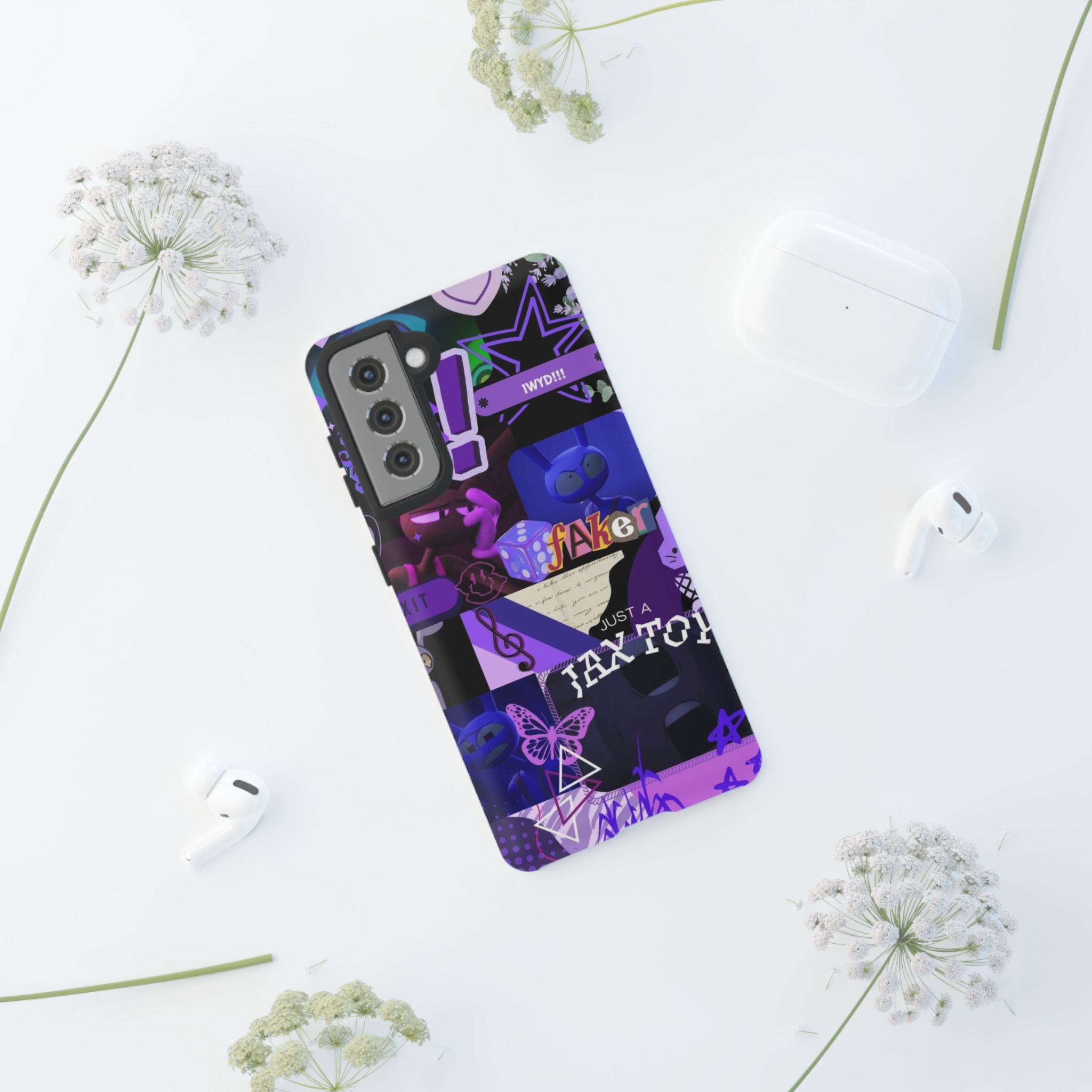 Jax The Amazing Digital Circus Purple Grunge Collage Phone Case | Tough Cases