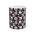 Undertale Sans Cartoon Skull Pattern Mug | Cute Creepy Skull Faces, Candy Corn Halloween