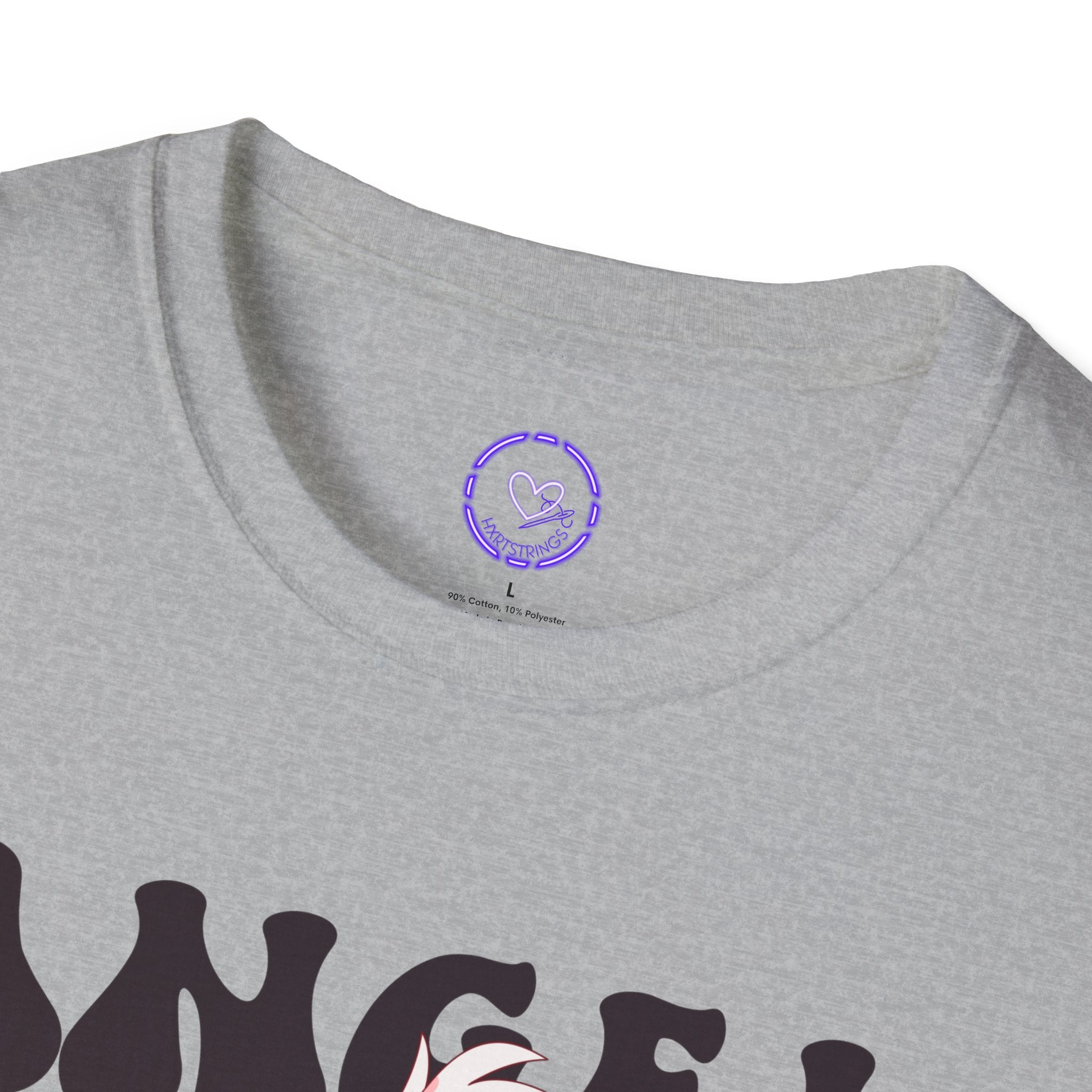 Angel Dust Hazbin Hotel Retro Text T-Shirt | Layered Typography, Fashion Silhouette