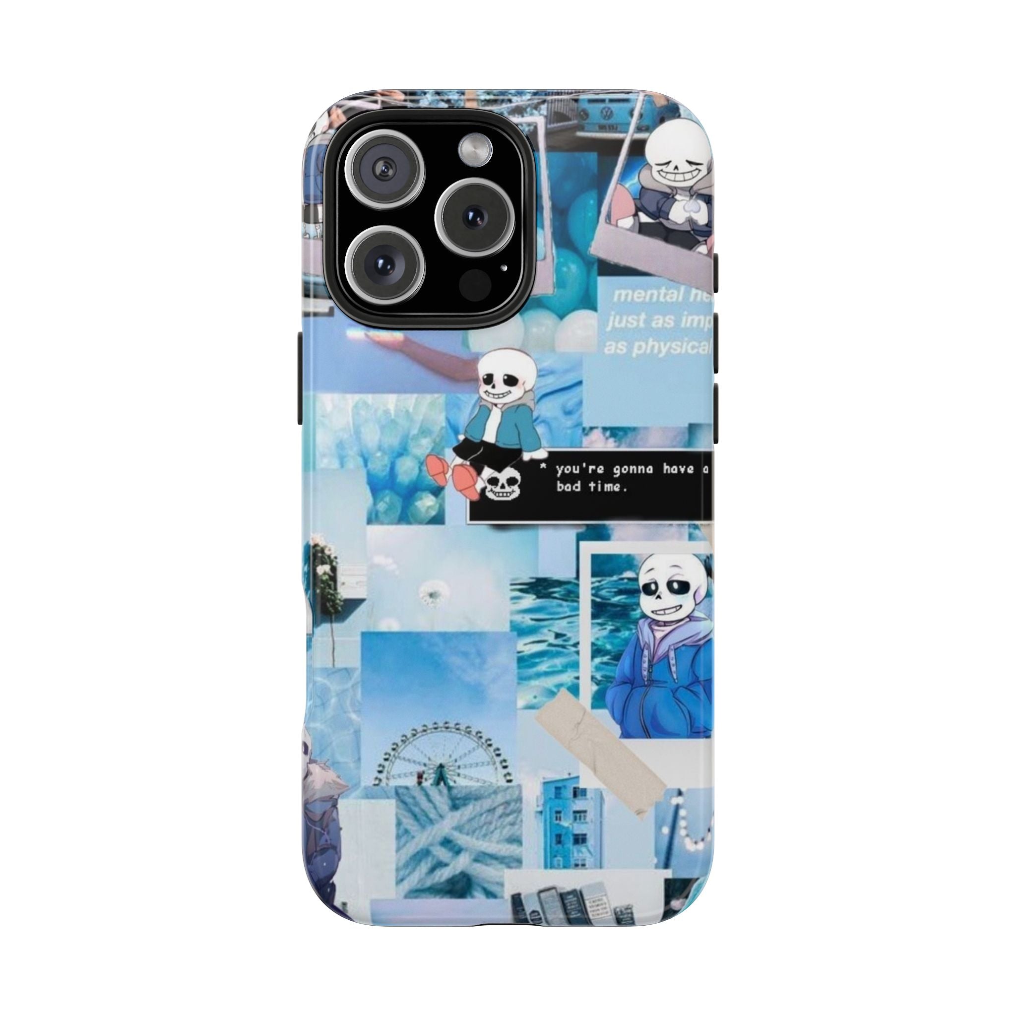 Undertale Sans Character Collage Tough Phone Case | Blue Aesthetic, Undertale-inspired