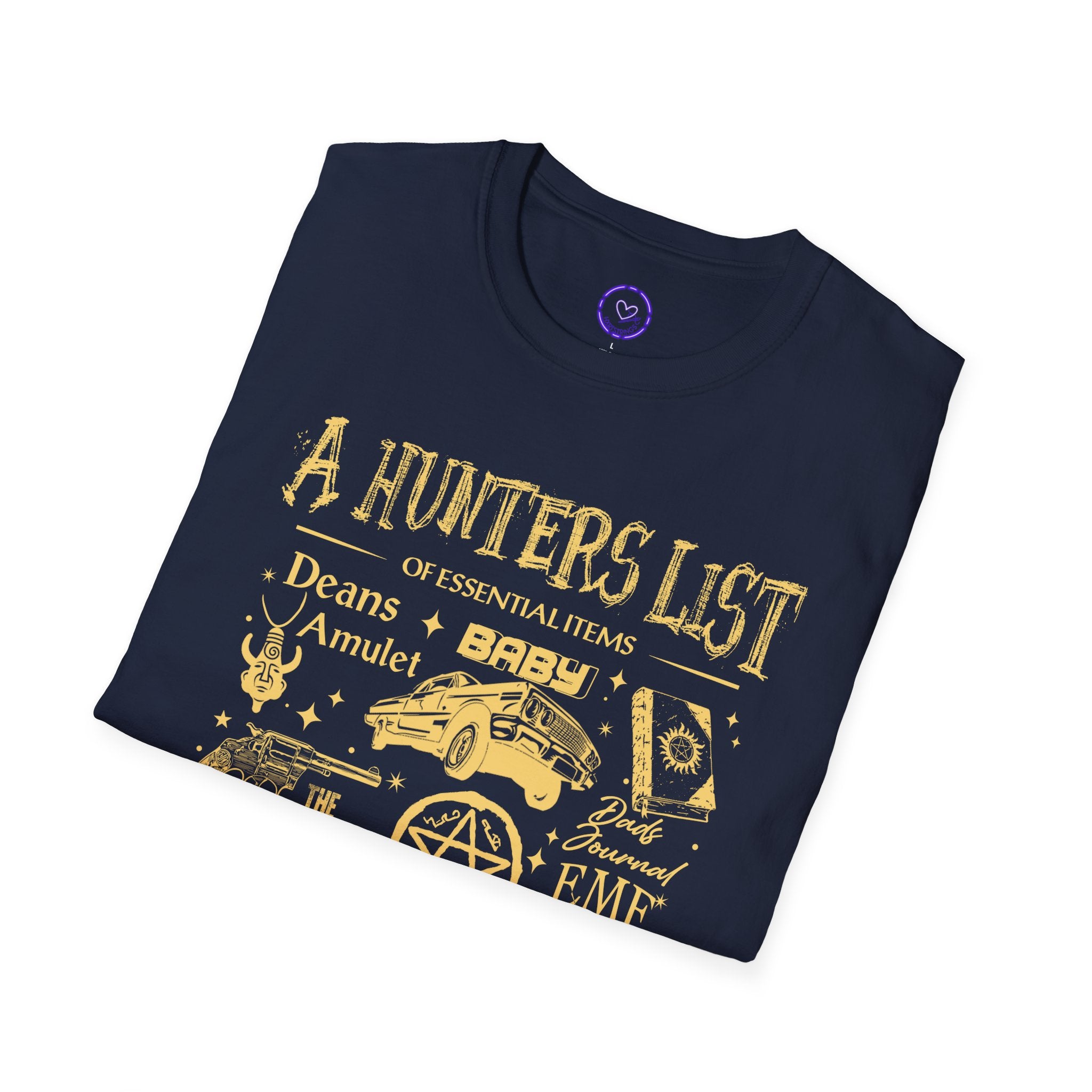 Supernatural A Hunters List essentials graphic T-Shirt | Supernatural hunting icons