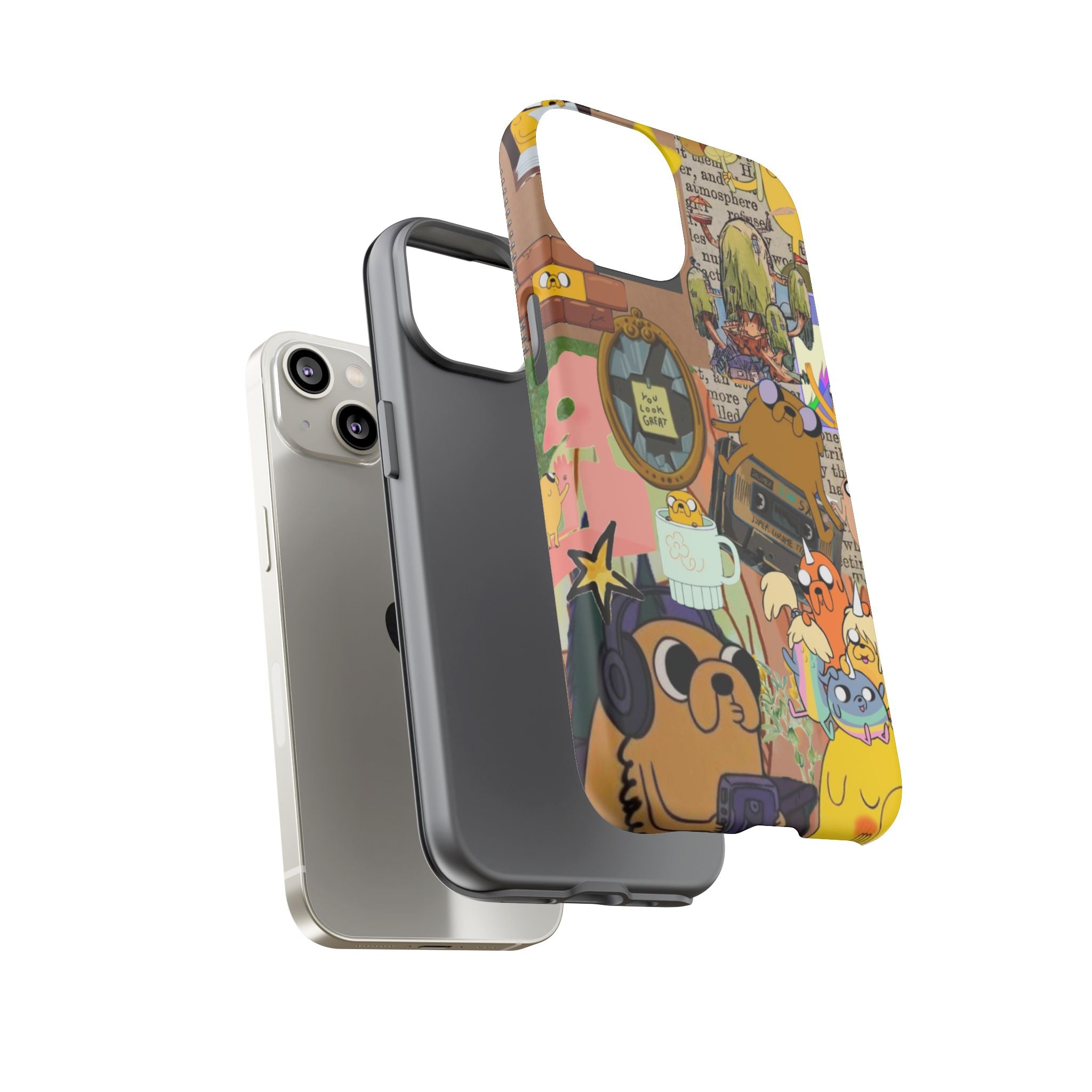 Adventure Time Jake the Dog Cartoon Collage Phone Case | Adventure Dog Character Pattern