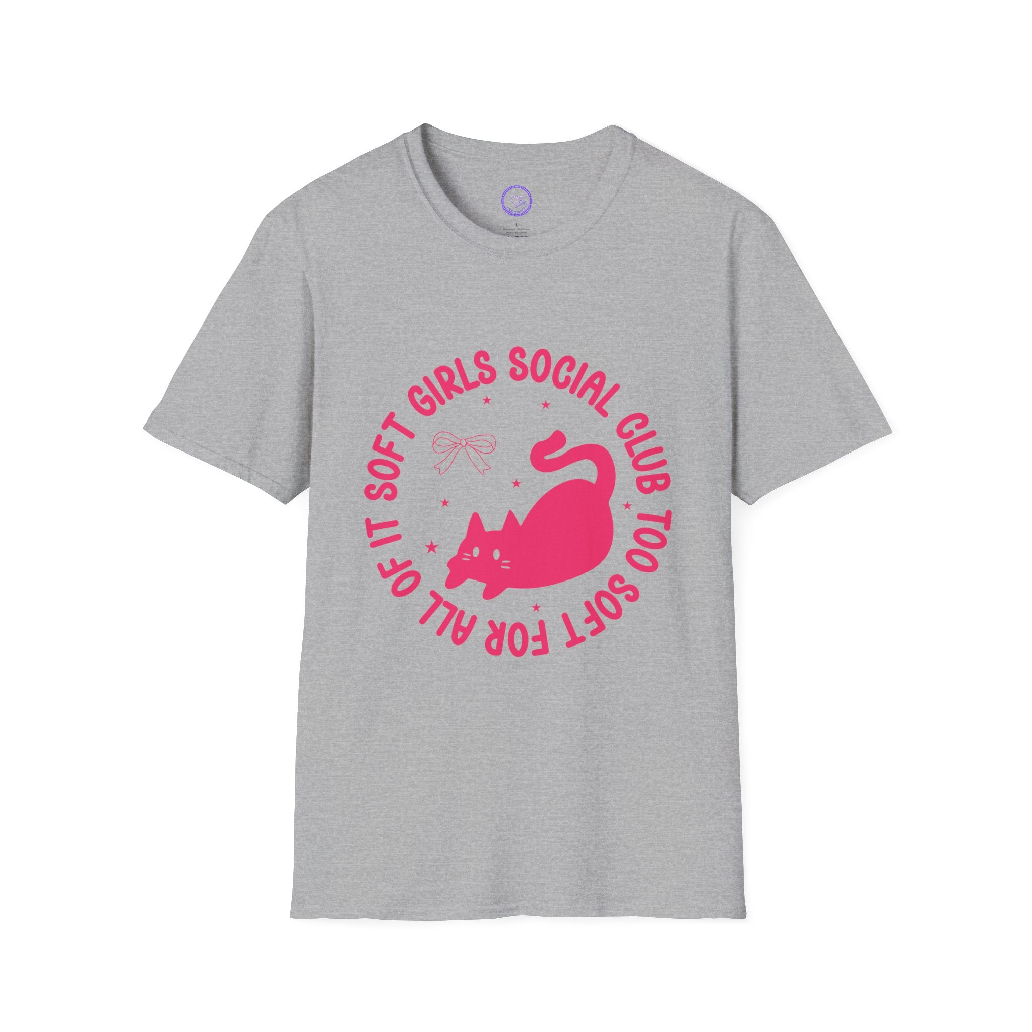 Soft Girls Social Club Cat TShirt | Pink Graphic Tee