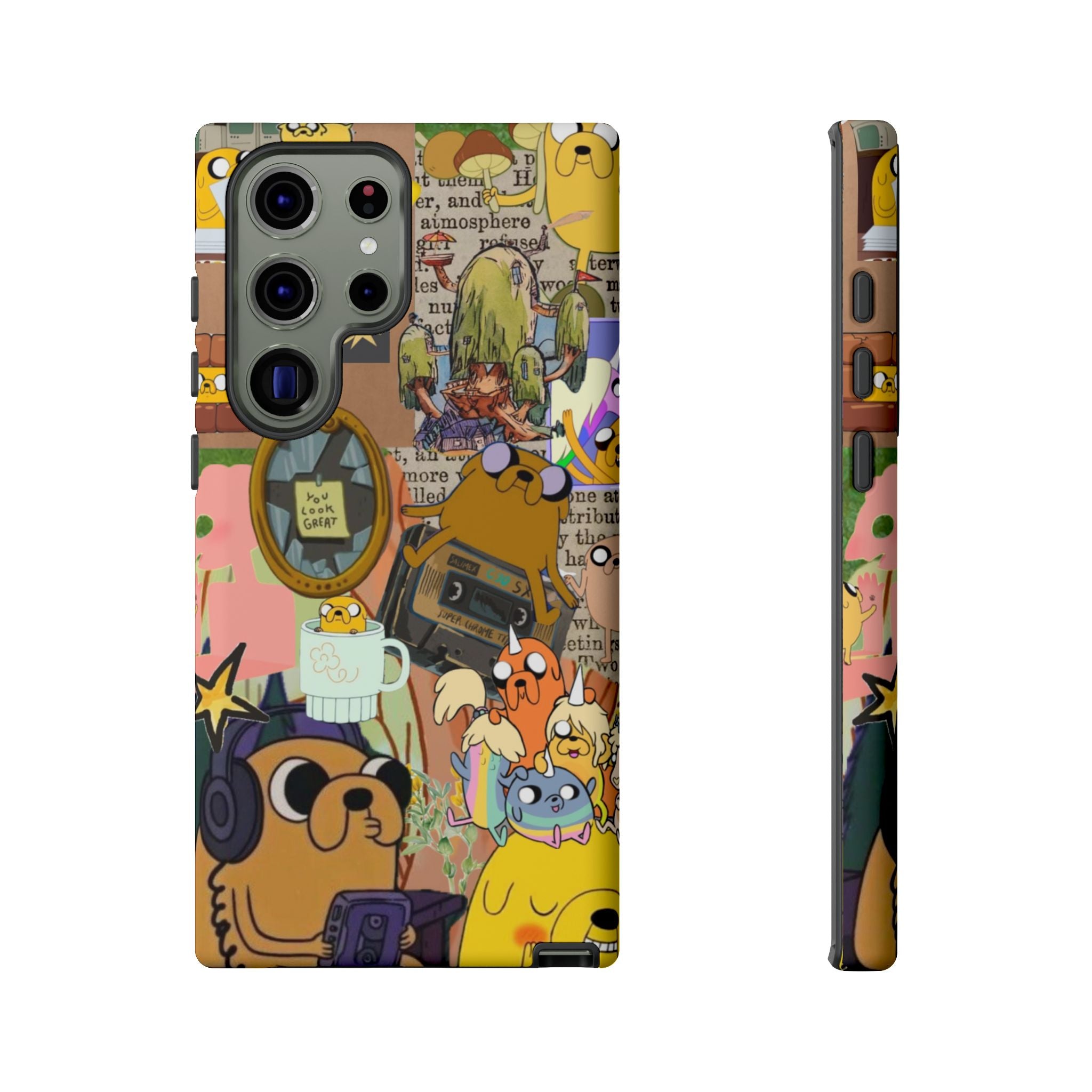 Adventure Time Jake the Dog Cartoon Collage Phone Case | Adventure Dog Character Pattern