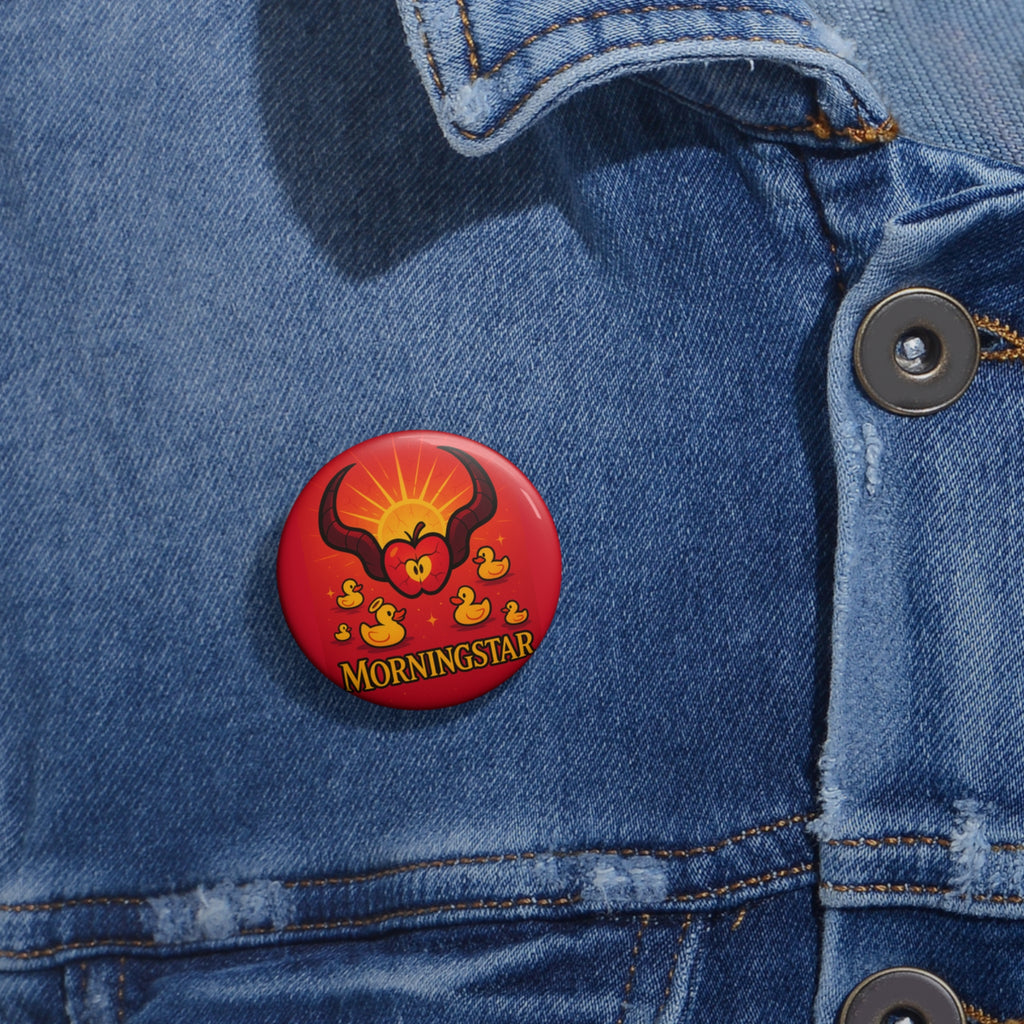Hazbin Hotel Lucifer Inspired Morningstar devil heart with rubber ducks Pin button | enamel-look lapel pin