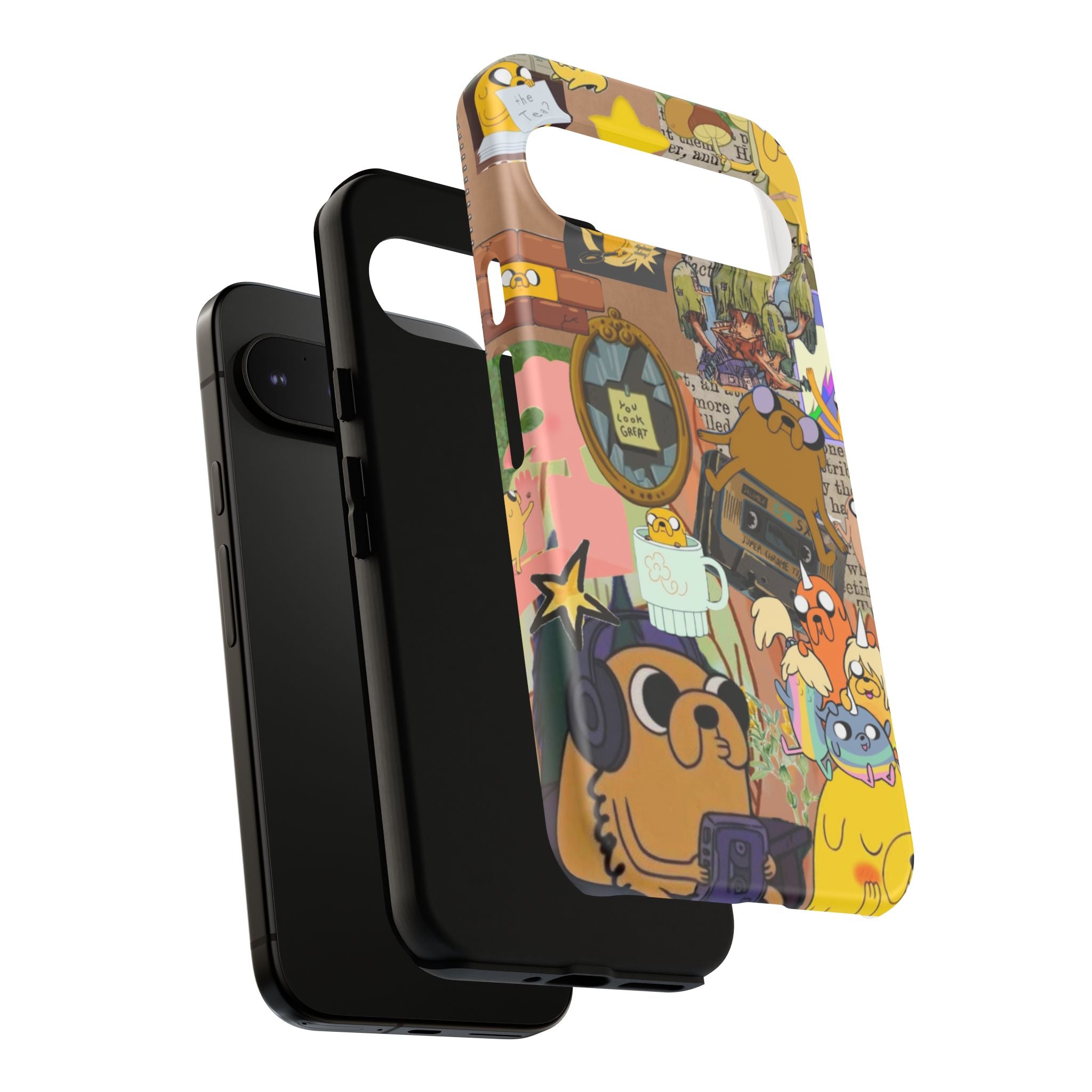 Adventure Time Jake the Dog Cartoon Collage Phone Case | Adventure Dog Character Pattern