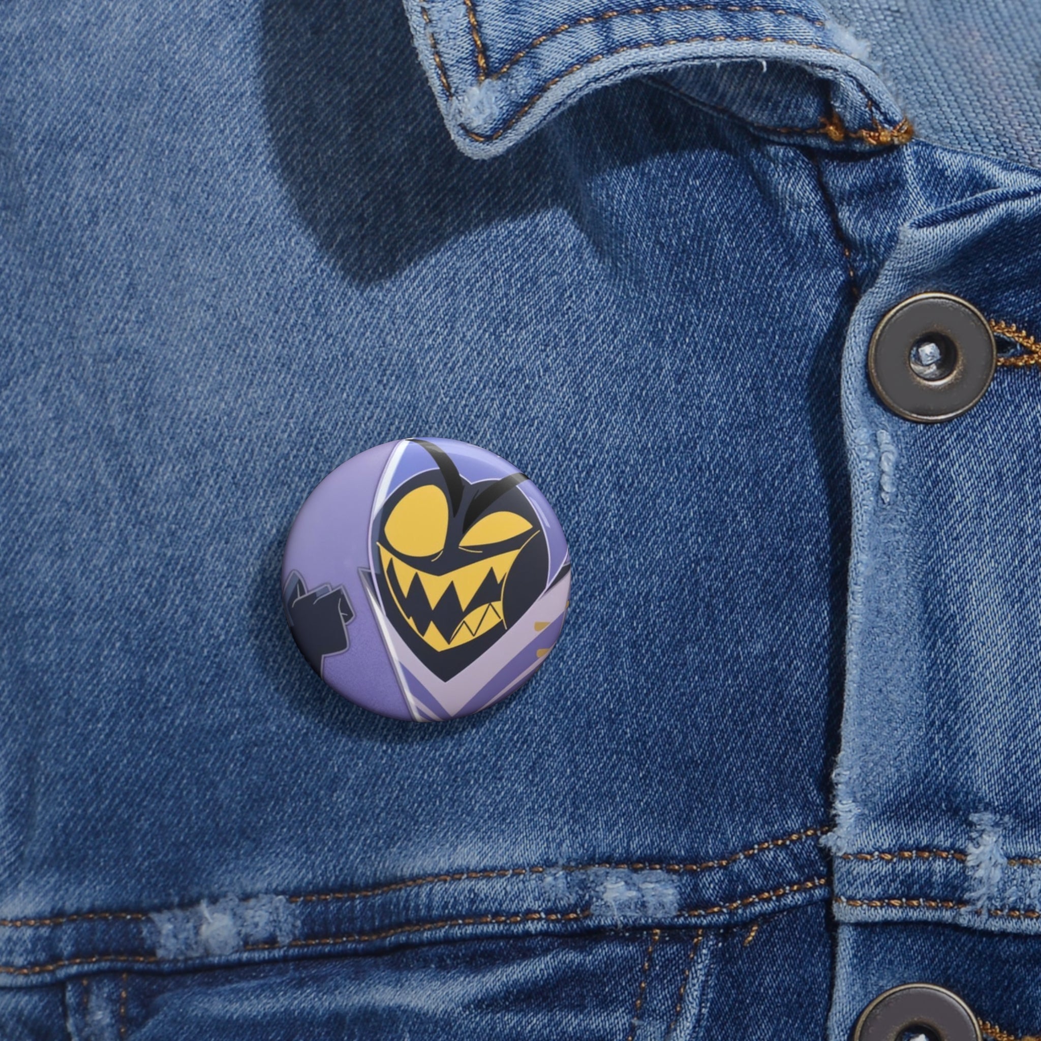 Adam Hazbin Hotel Sucking Motion Face Pin Buttons | 1.25" Round Enamel Style Button