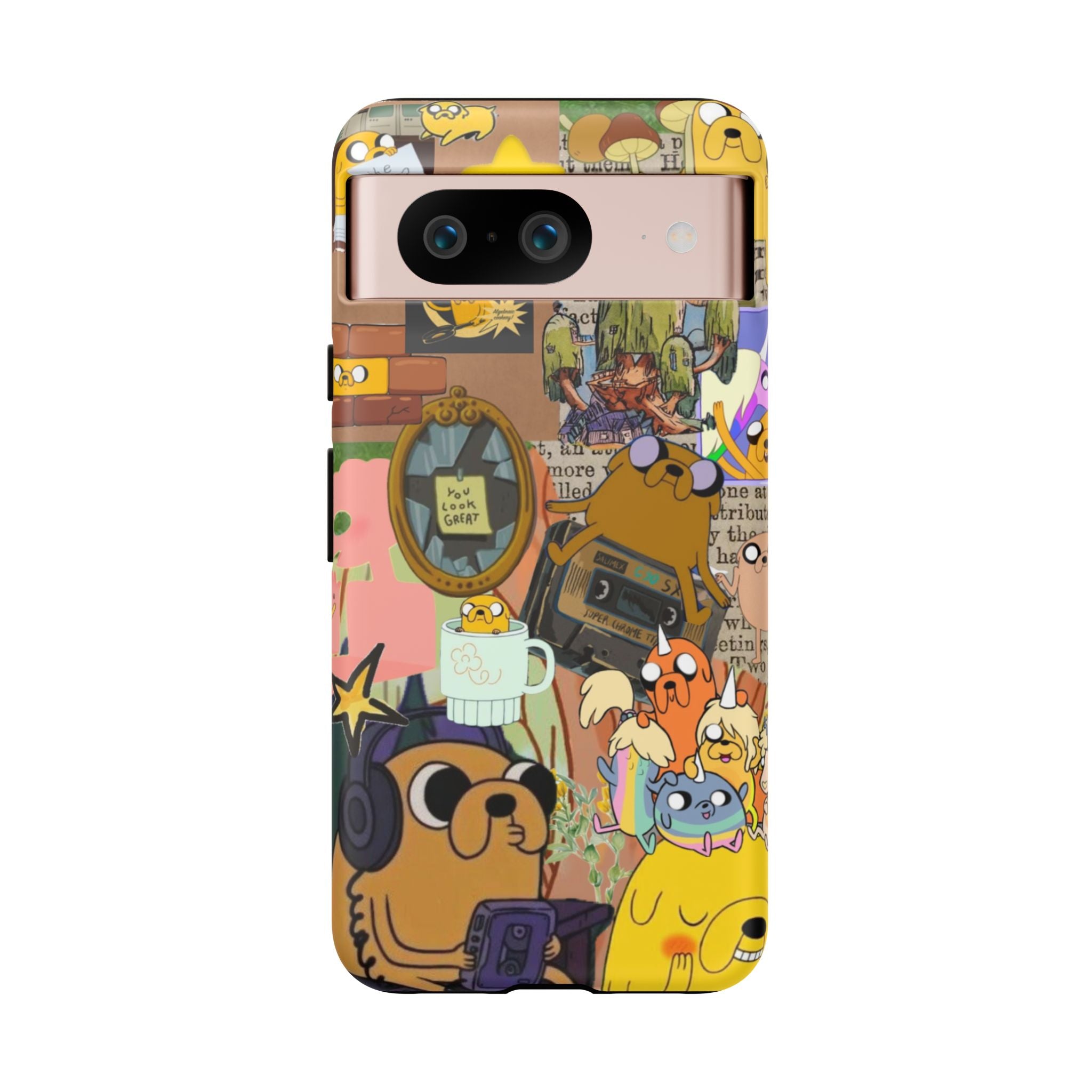 Adventure Time Jake the Dog Cartoon Collage Phone Case | Adventure Dog Character Pattern
