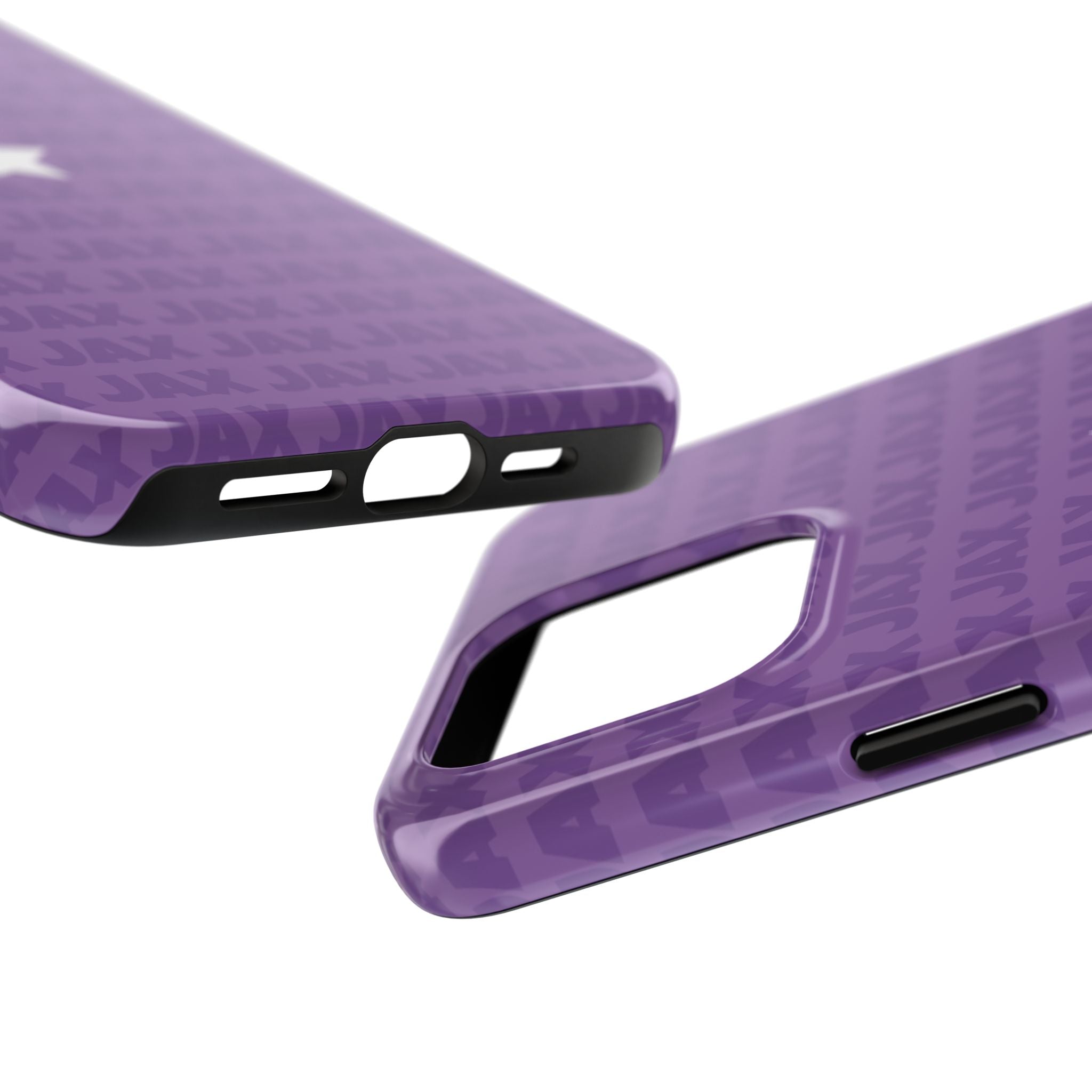 The Amazing Digital Circus JAX pattern with center star Phone Case | purple repeating name pattern