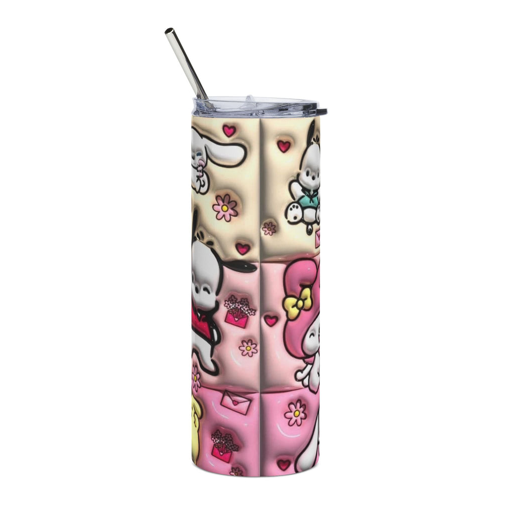 Hello Kitty Characters 3D Inflated Cute Kawaii Sanrio Tumbler | 20oz Stainless Steel Skinny Tumbler