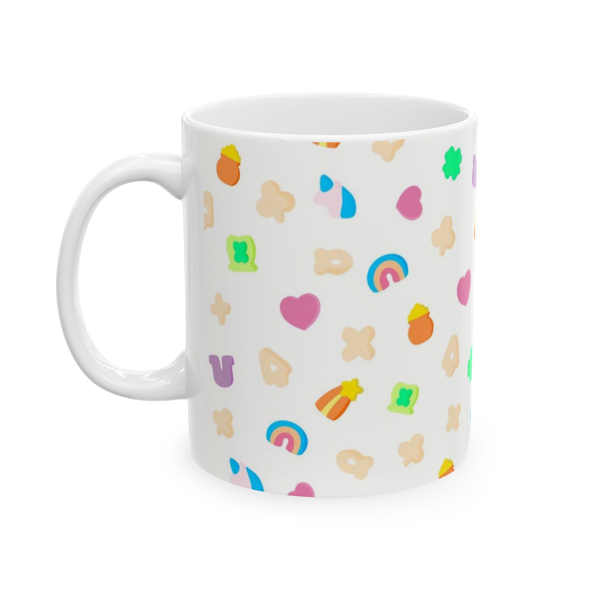 Lucky Charms Cereal Cute Kawaii Snack Pattern Mug | Ceramic Mug