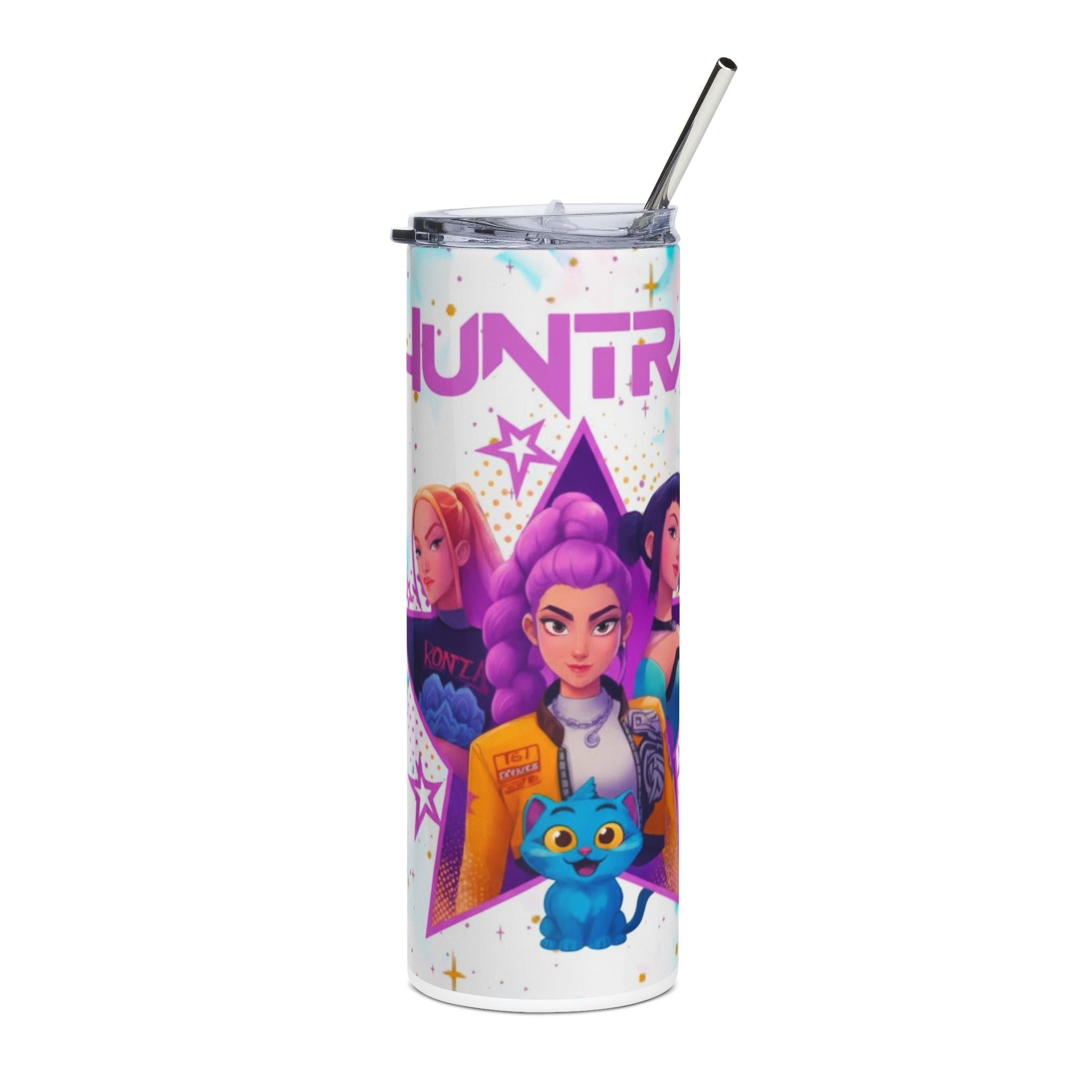 Kpop Demon Hunters Huntrix Squad Character Art Tumbler | 20oz Stainless Steel Skinny Tumbler