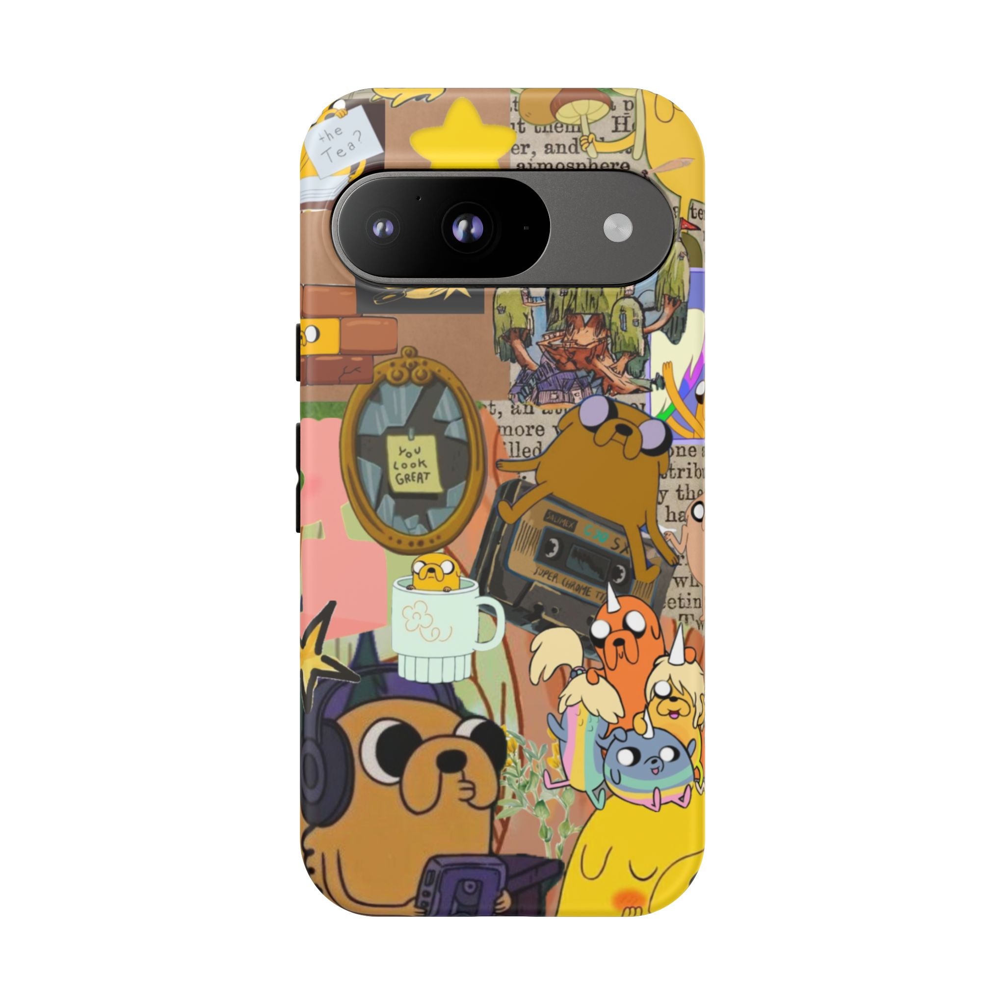 Adventure Time Jake the Dog Cartoon Collage Phone Case | Adventure Dog Character Pattern