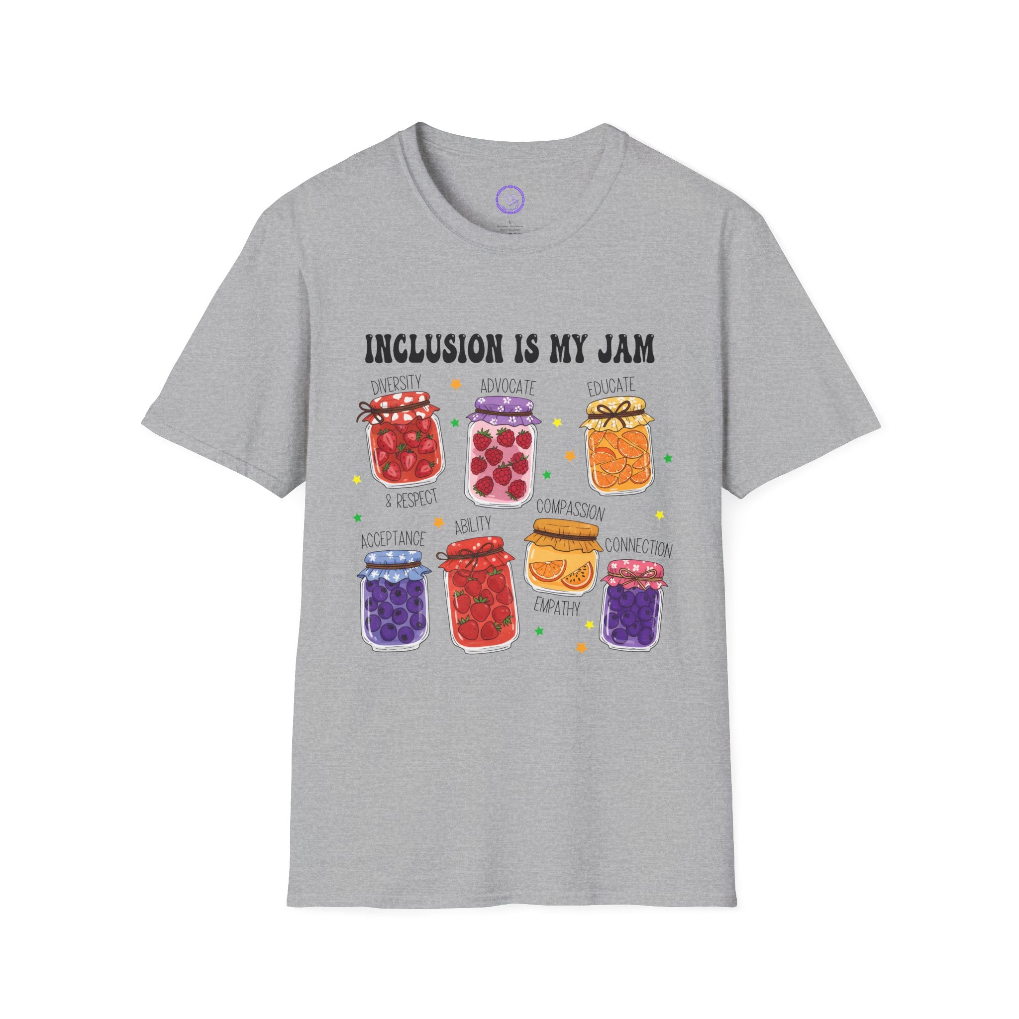 Inclusion Is My Jam T-Shirt | Fruit Jam Jars Diversity Design