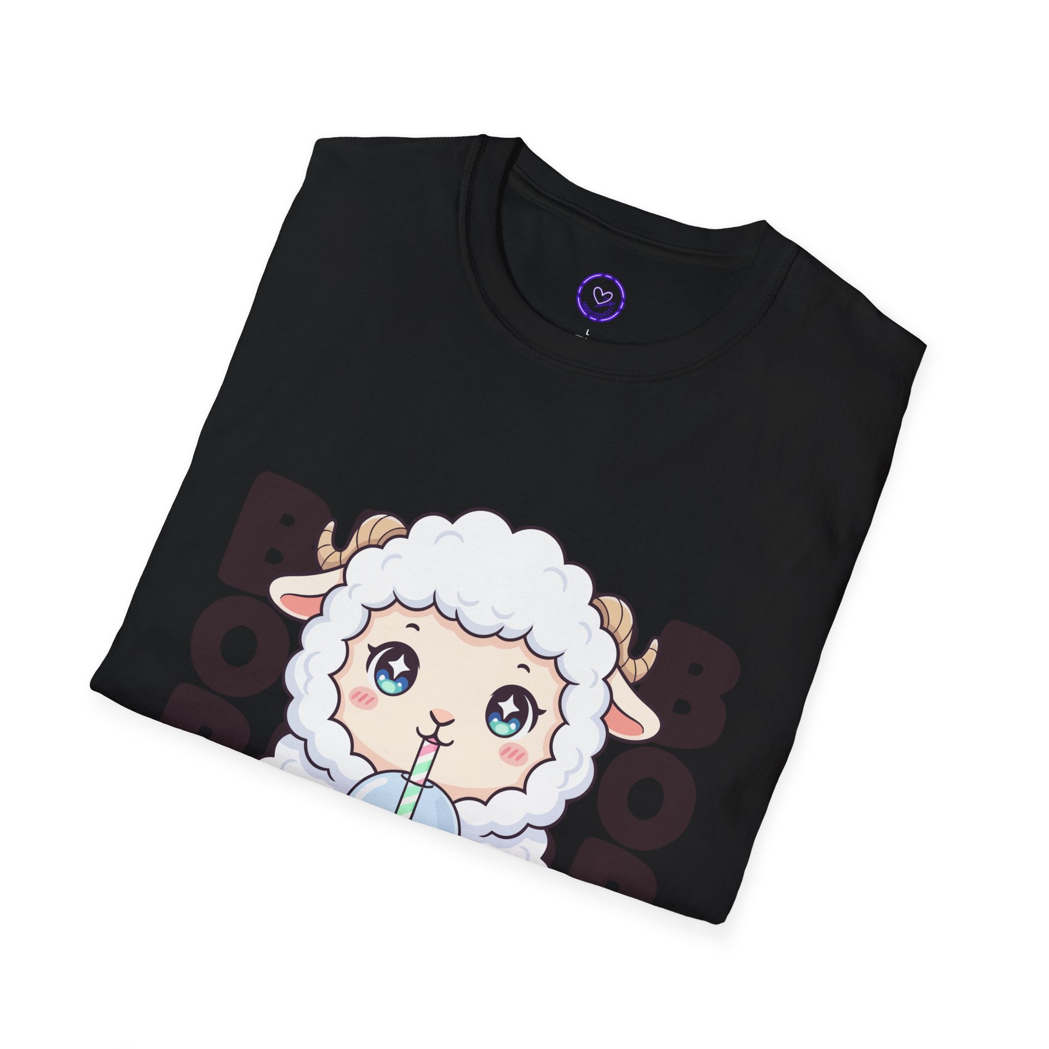 Cute Sheep with Boba T-Shirt | Kawaii Bubble Tea Lamb Design