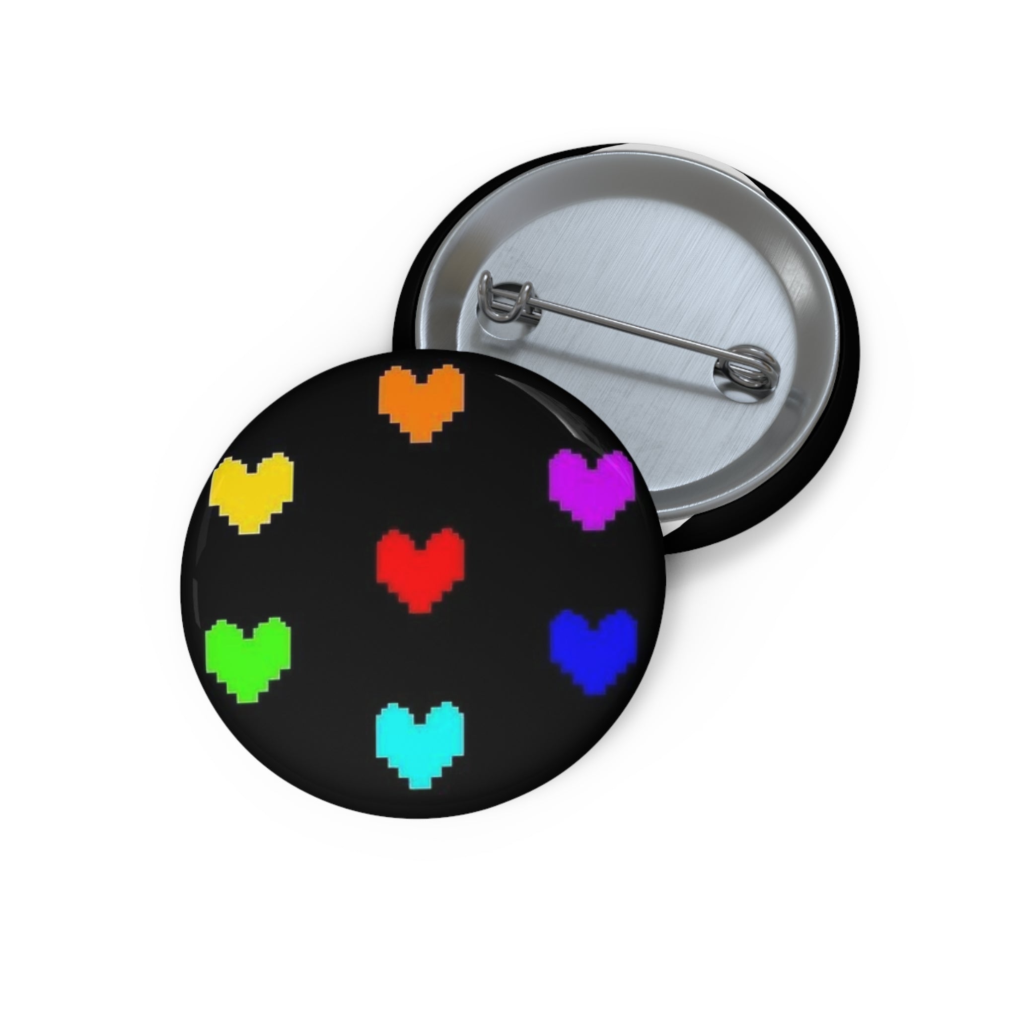 Undertale Hearts Pixel Rainbow Hearts Buttons | Pin Buttons