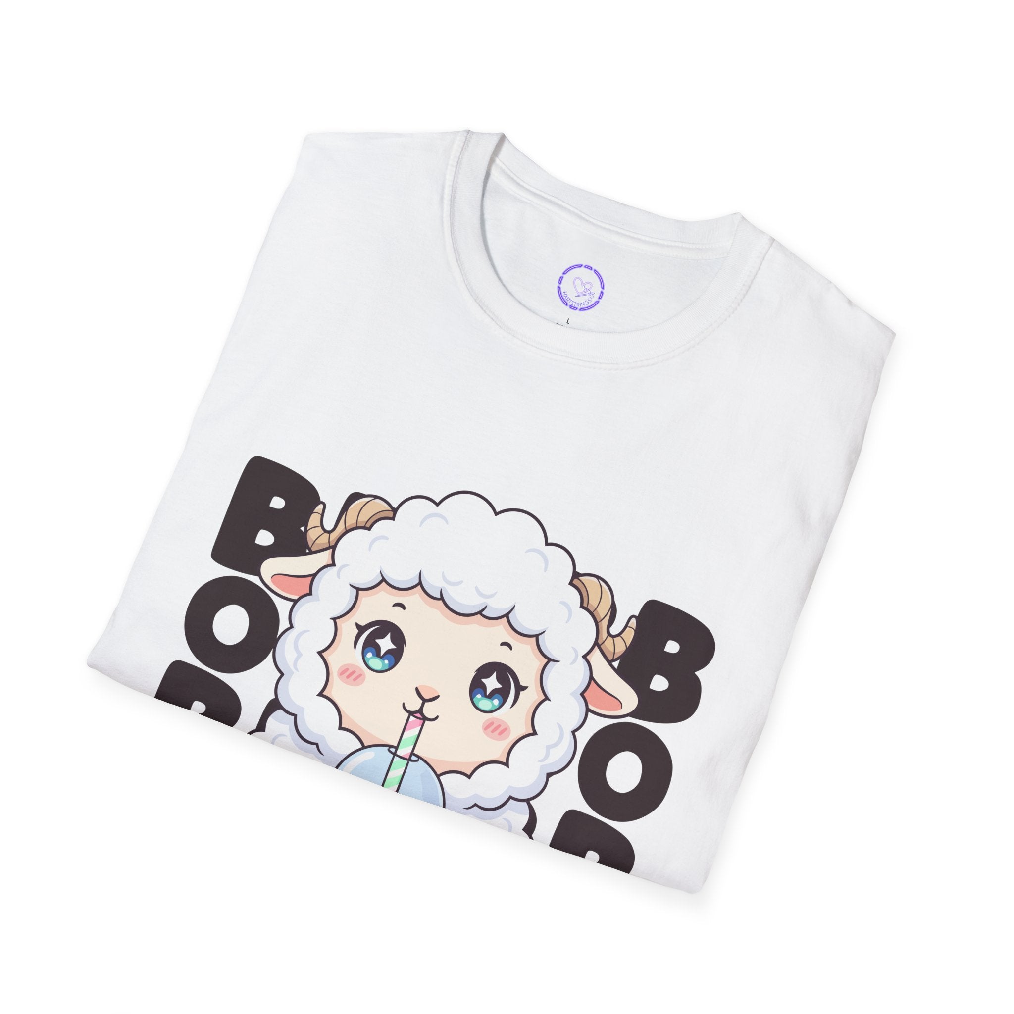 Cute Sheep with Boba T-Shirt | Kawaii Bubble Tea Lamb Design