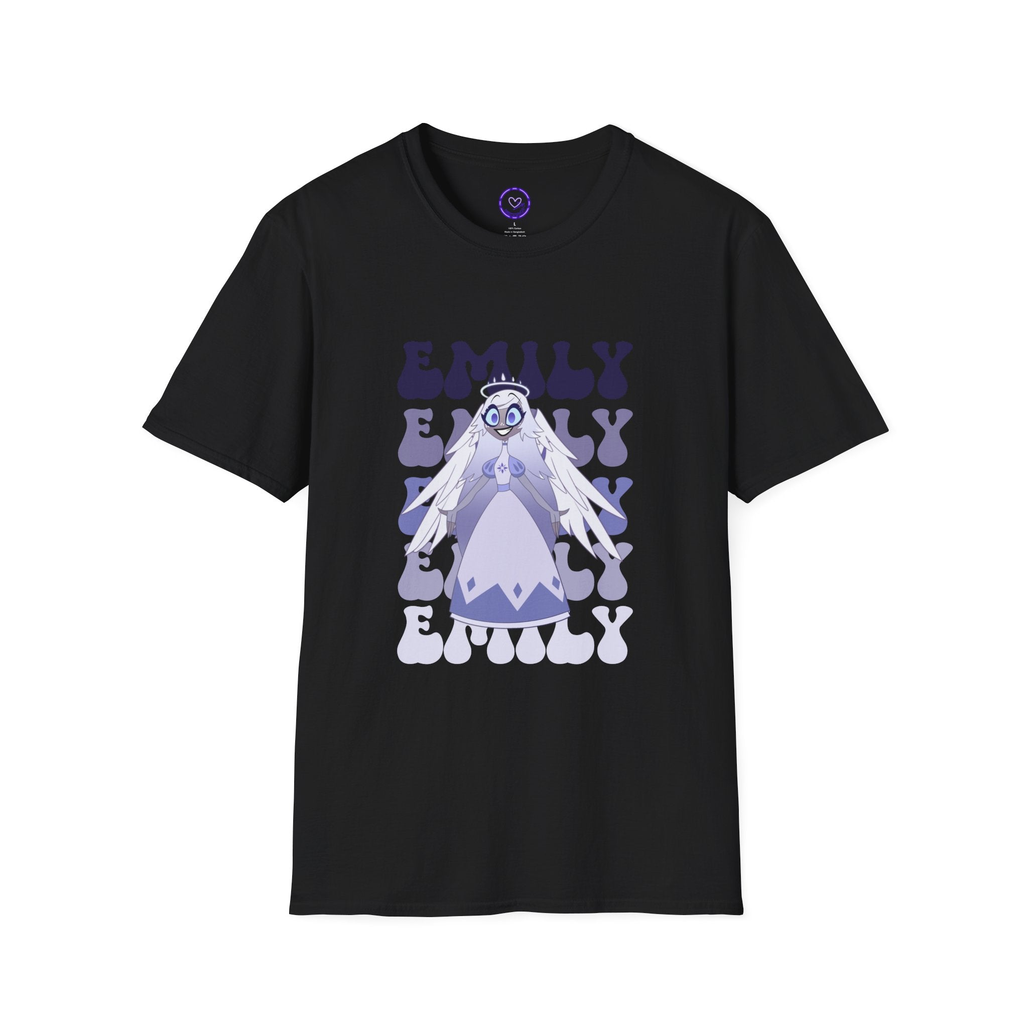 Emily Hazbin Hotel Gothic Doll T-Shirt | Retro Psychedelic Name Graphic