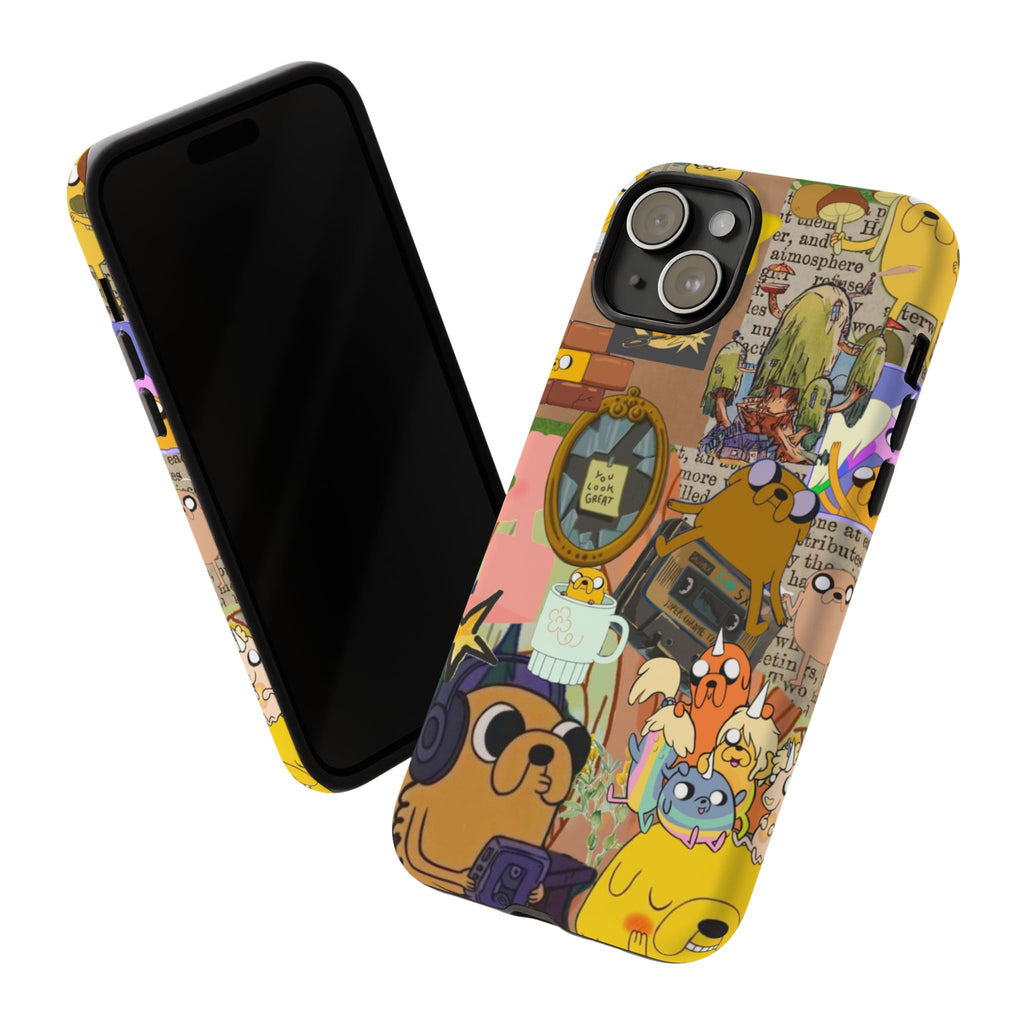 Adventure Time Jake the Dog Cartoon Collage Phone Case | Adventure Dog Character Pattern