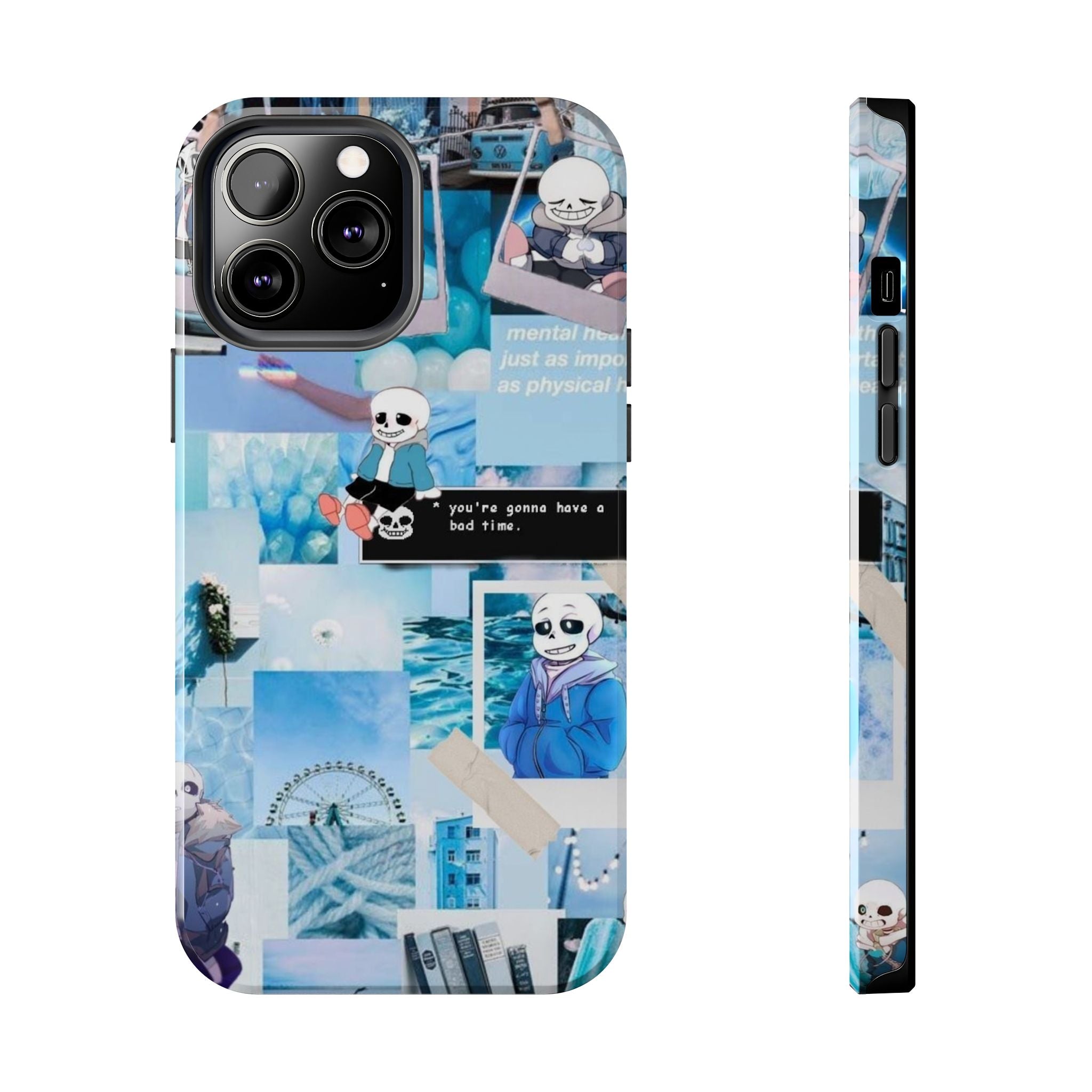 Undertale Sans Character Collage Tough Phone Case | Blue Aesthetic, Undertale-inspired