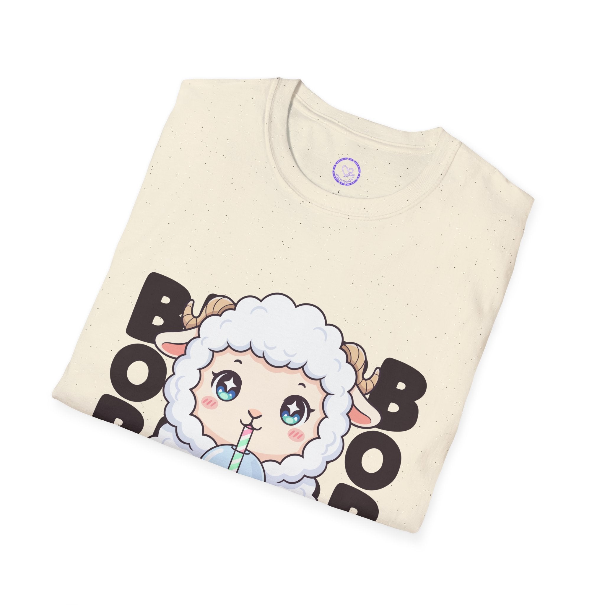 Cute Sheep with Boba T-Shirt | Kawaii Bubble Tea Lamb Design