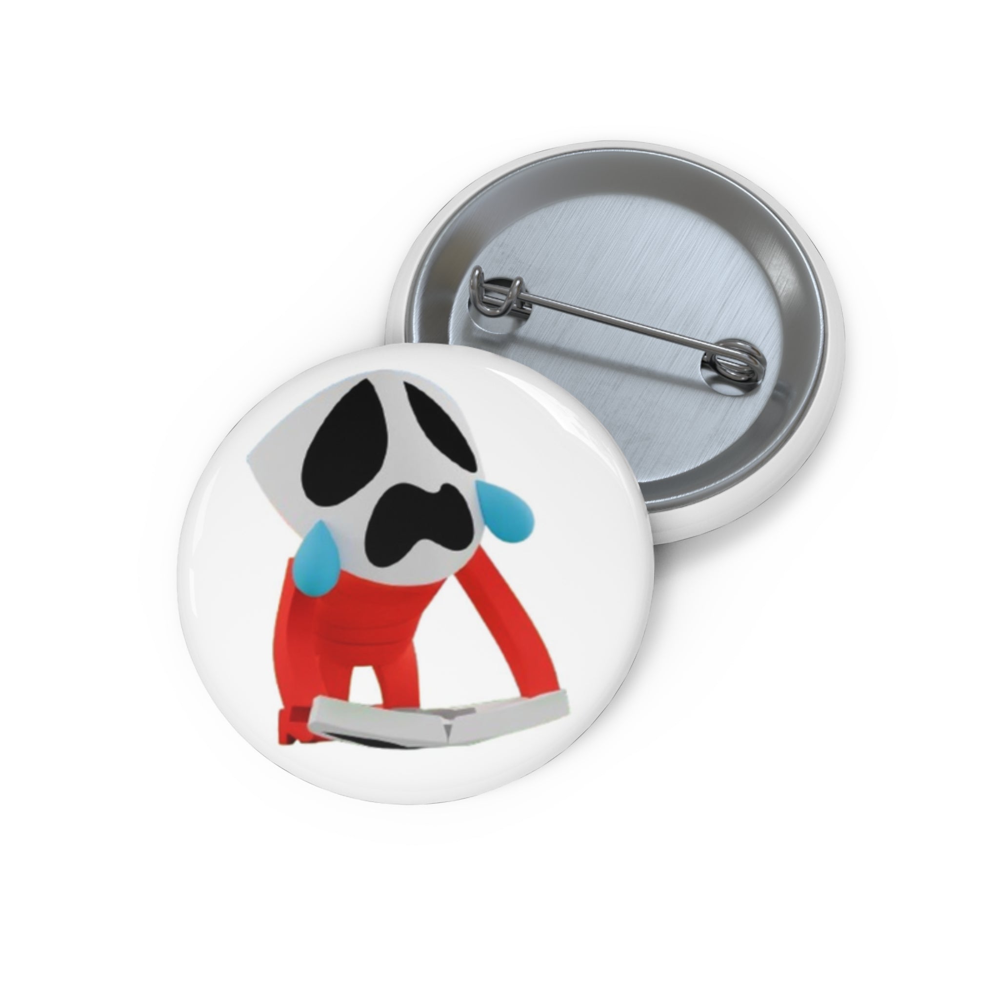 The Amazing Digital Circus Gangle Crying Character Illustration Pin Button | Sad Mascot Badge