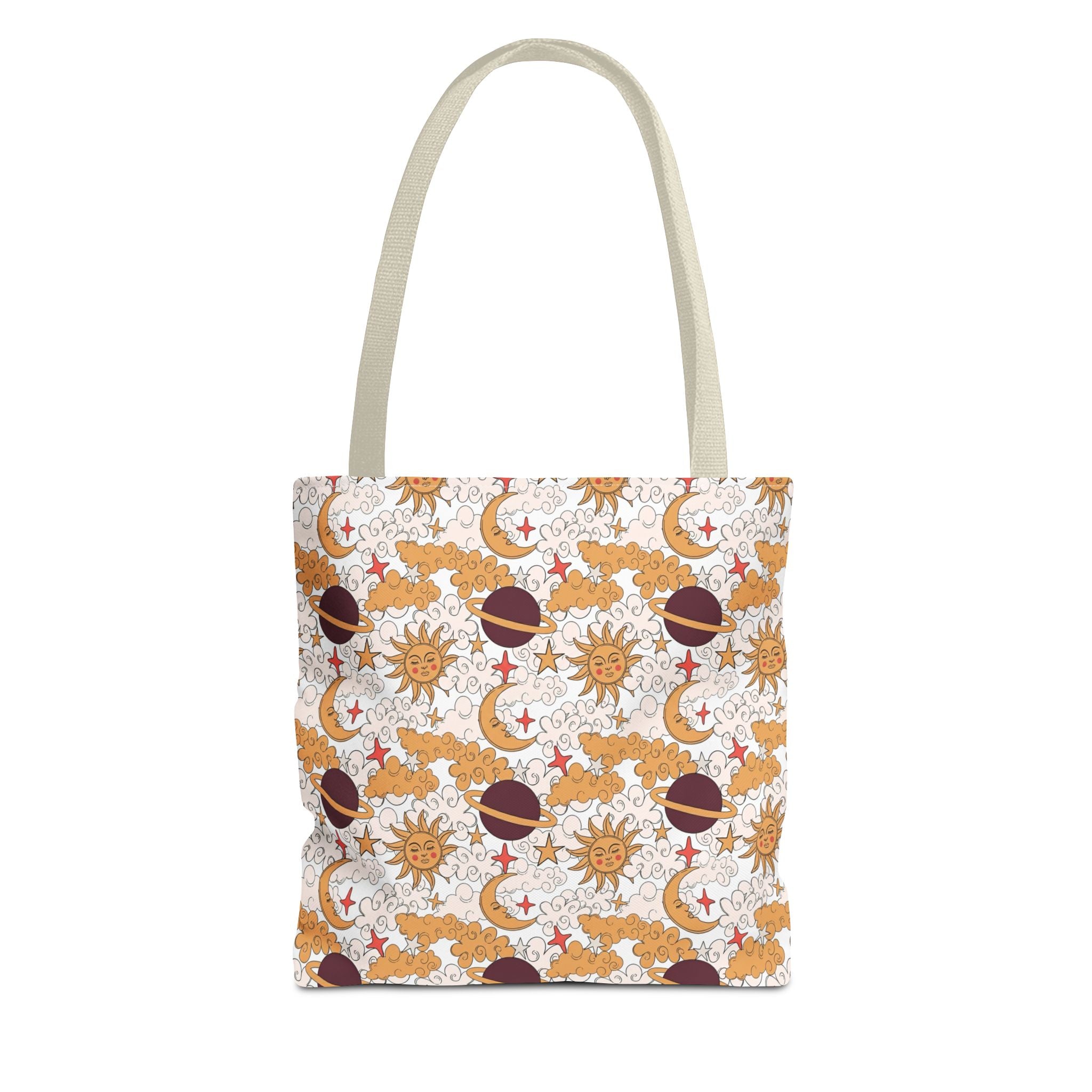 Celestial Sun Moon Pattern Tote Bag | Astrology Zodiac Starry Design