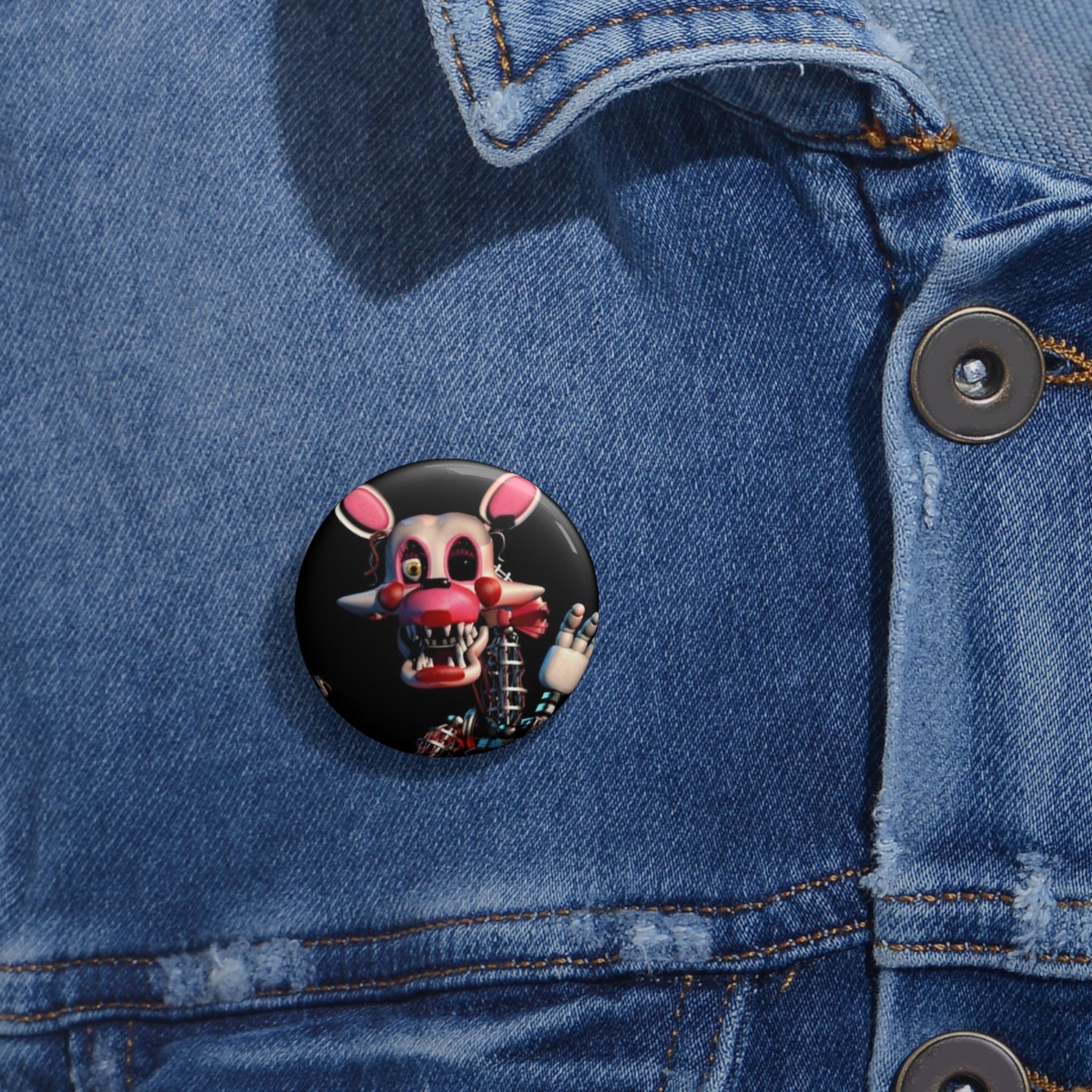 FNAF 5NAF Five Nights at Freddys Mangle Funtime Foxy Animatronic Pin Button | 1.25in Round Badge