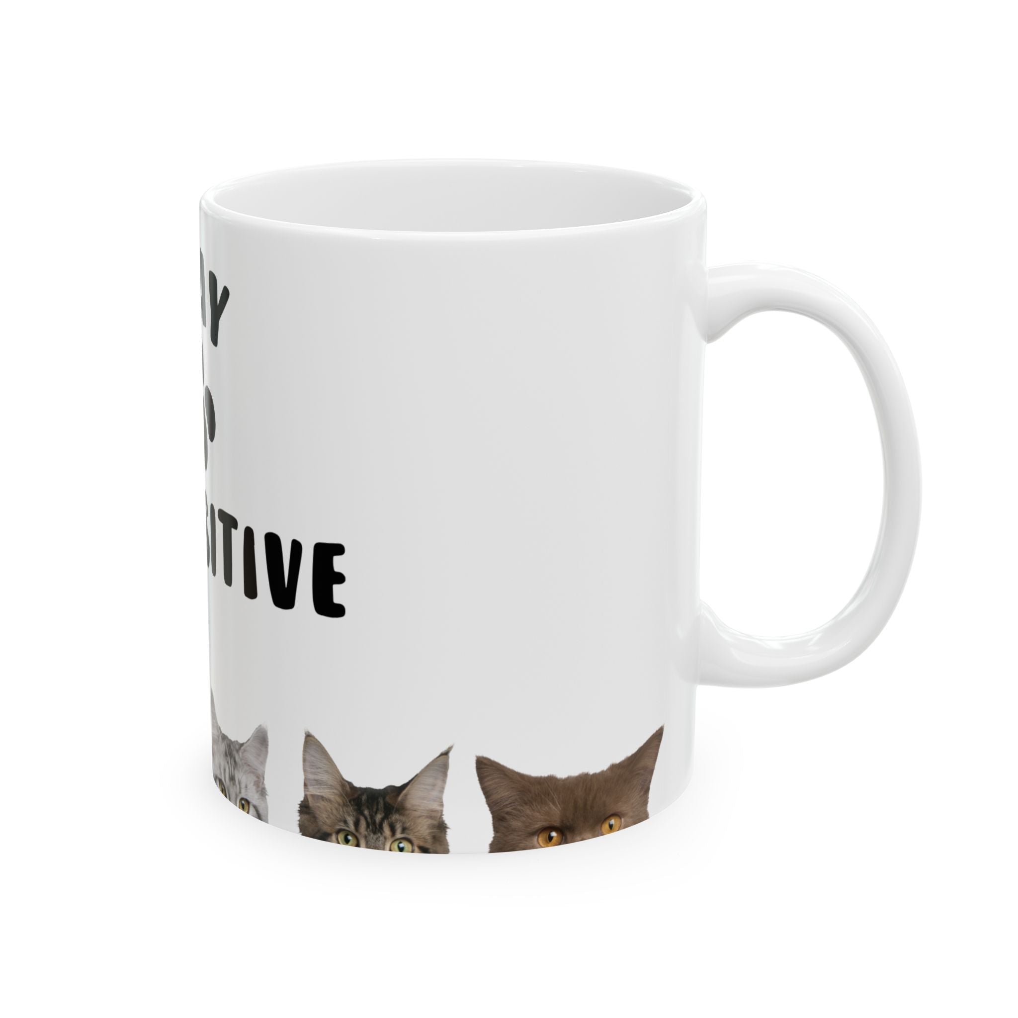 Stay Pawsitive Paw Print Cats Mug | Ceramic Coffee Cup