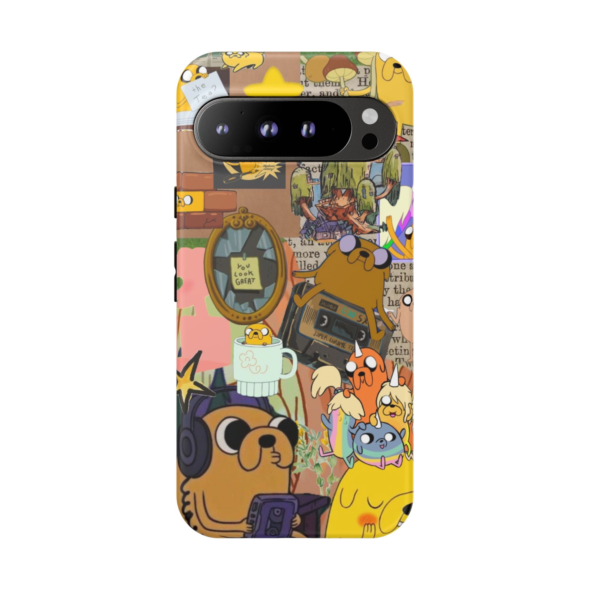 Adventure Time Jake the Dog Cartoon Collage Phone Case | Adventure Dog Character Pattern