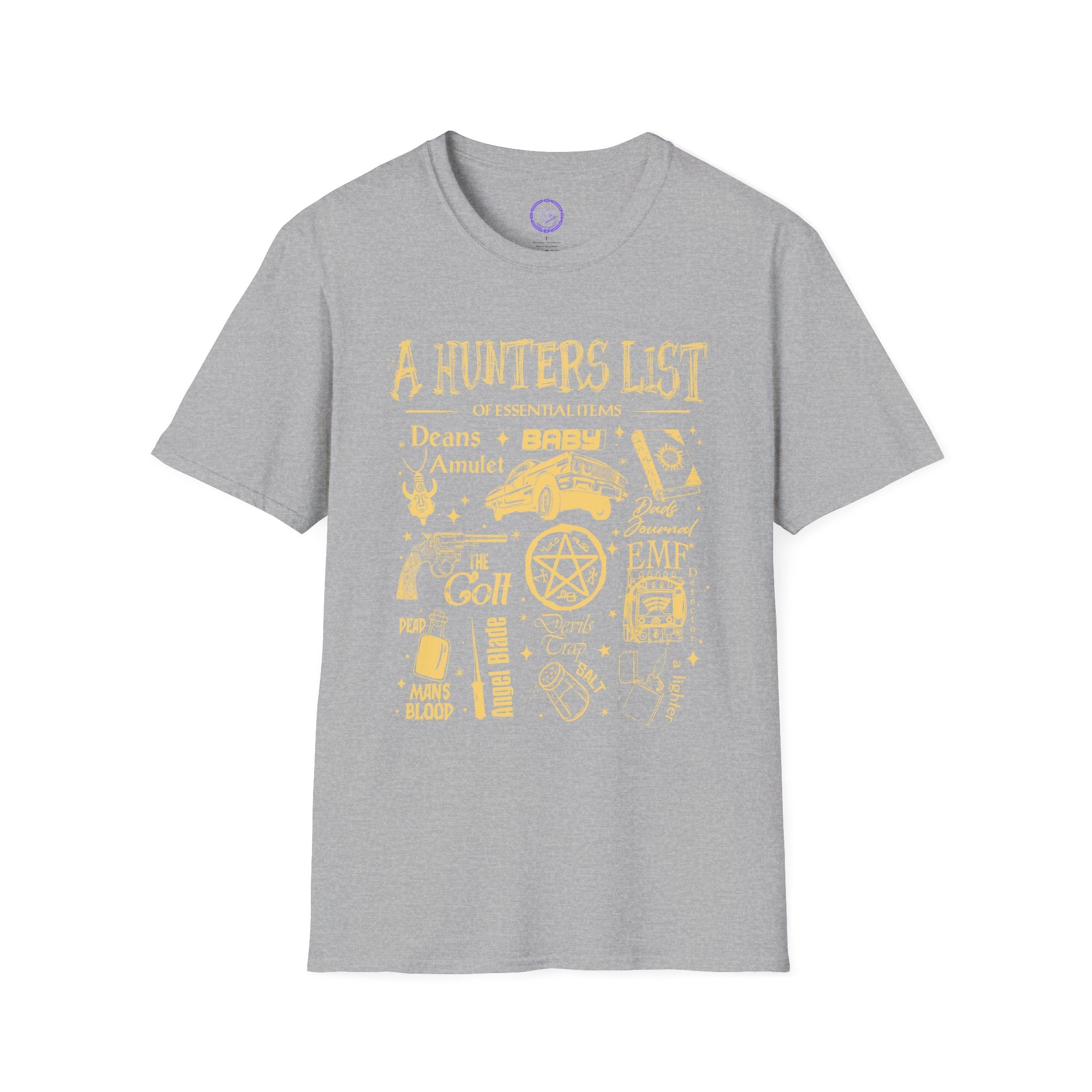 Supernatural A Hunters List essentials graphic T-Shirt | Supernatural hunting icons