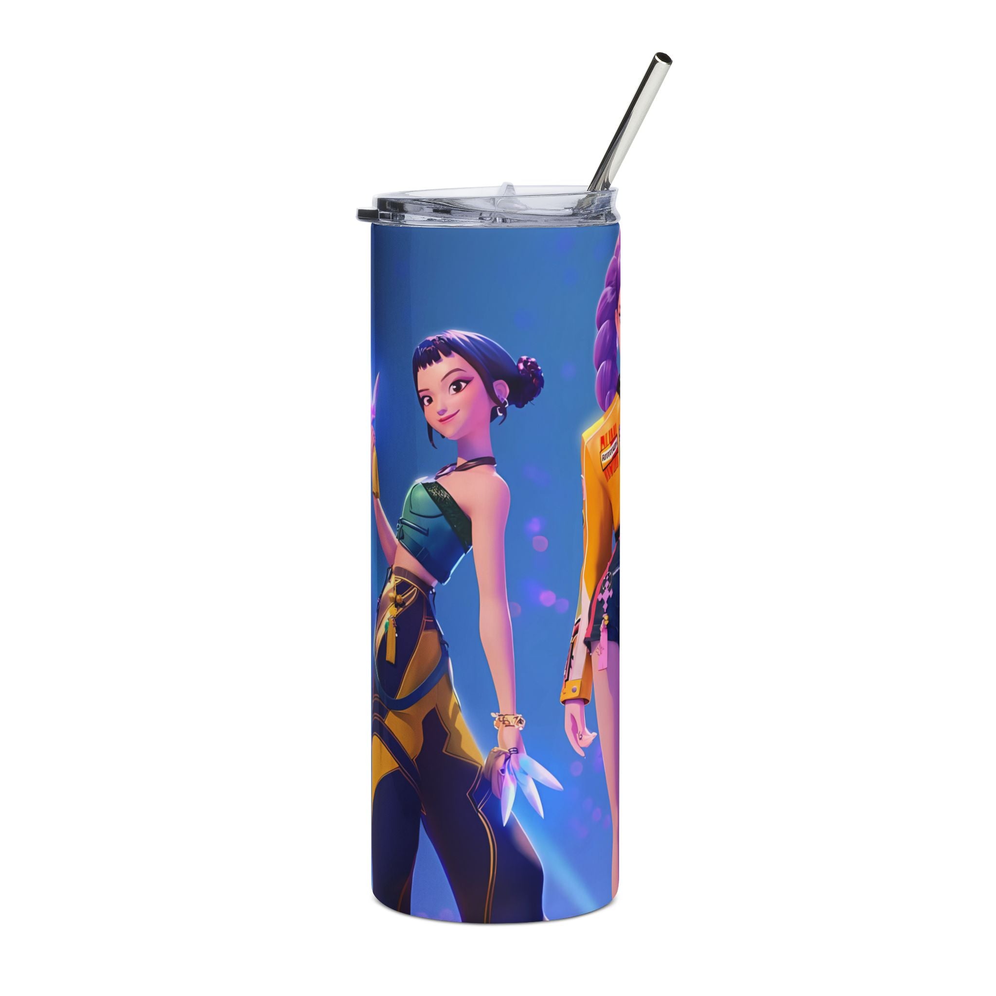 Kpop Demon Hunters Purple Futuristic Anime Girl Stainless Tumbler | 20oz