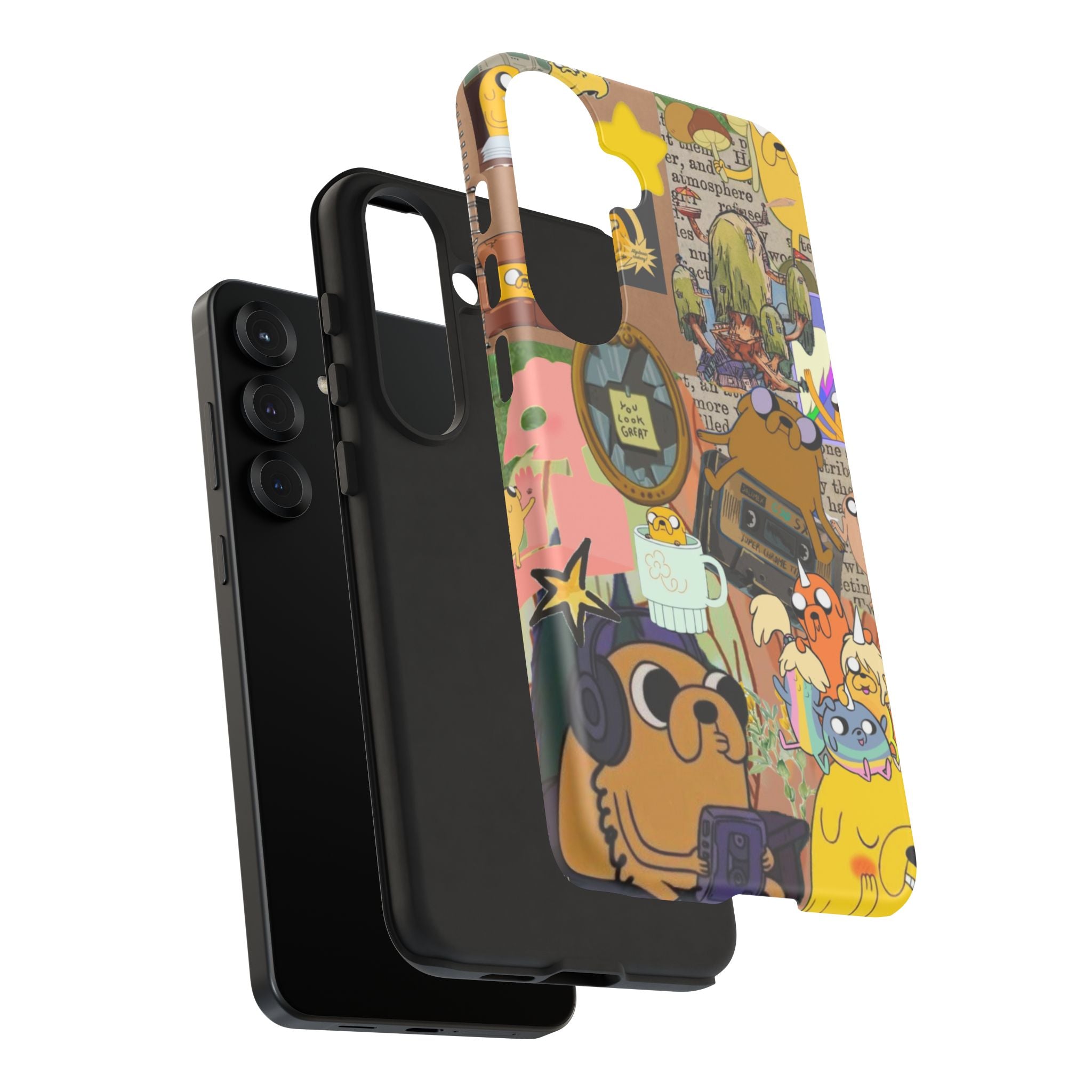 Adventure Time Jake the Dog Cartoon Collage Phone Case | Adventure Dog Character Pattern