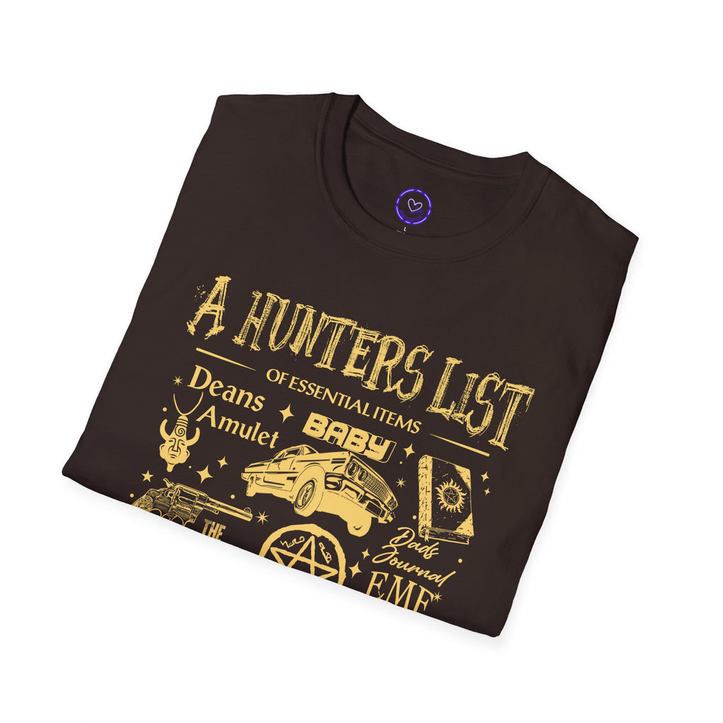 Supernatural A Hunters List essentials graphic T-Shirt | Supernatural hunting icons